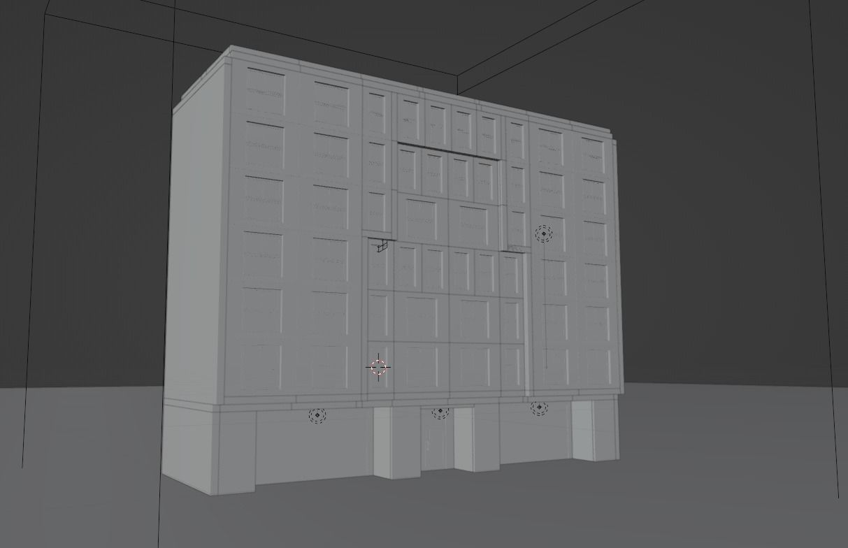Modern Building Low-poly 3D model_5