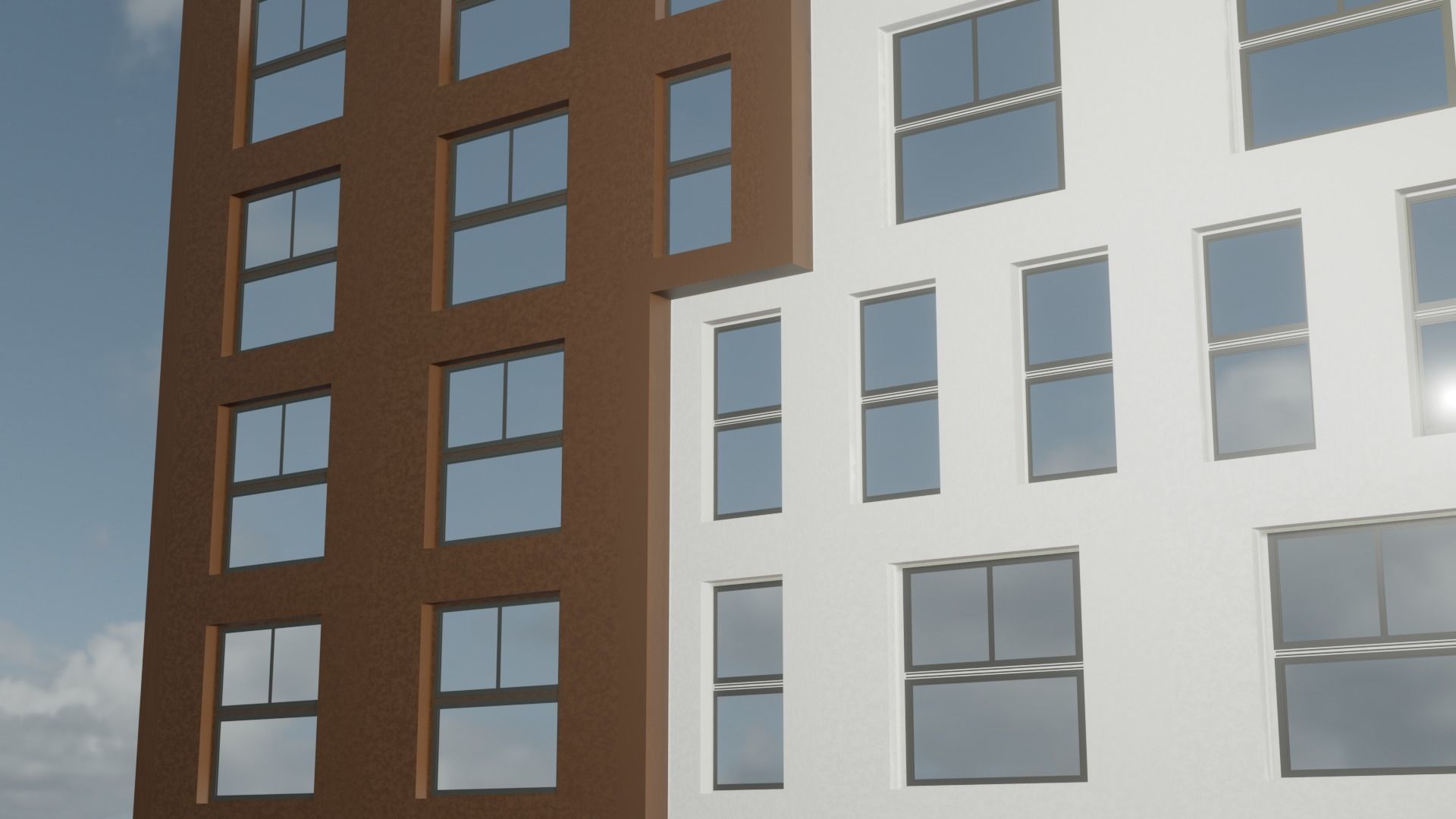 Modern Building Low-poly 3D model_1