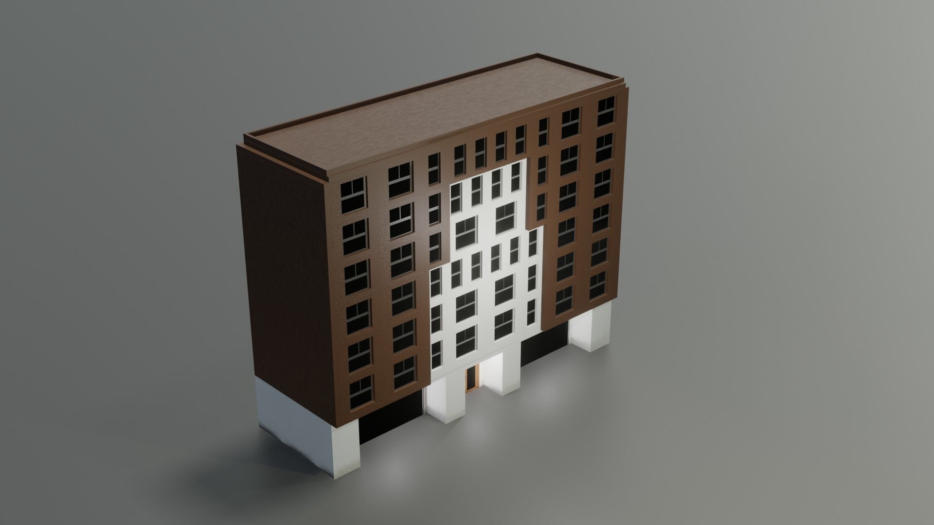 Modern Building Low-poly 3D model_4