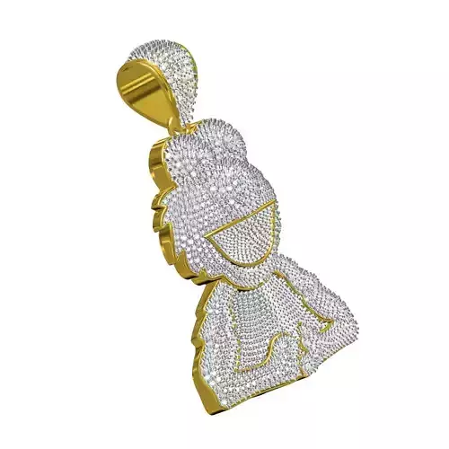 Smiley Face Cartoon Caracter Hip Hop Pendant