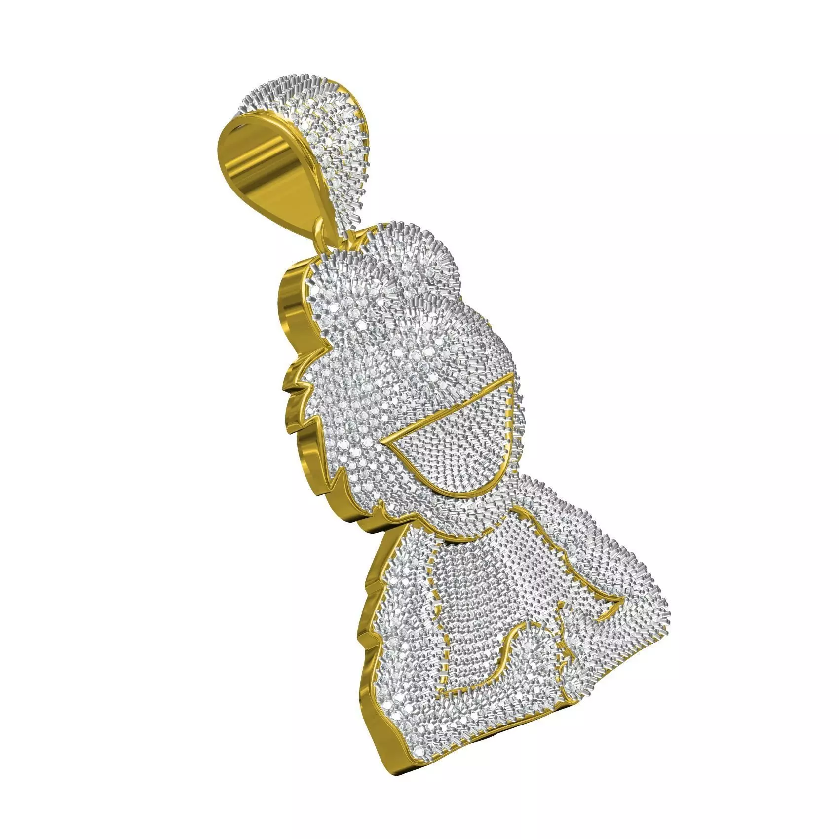 Smiley Face Cartoon Caracter Hip Hop Pendant 3D print model