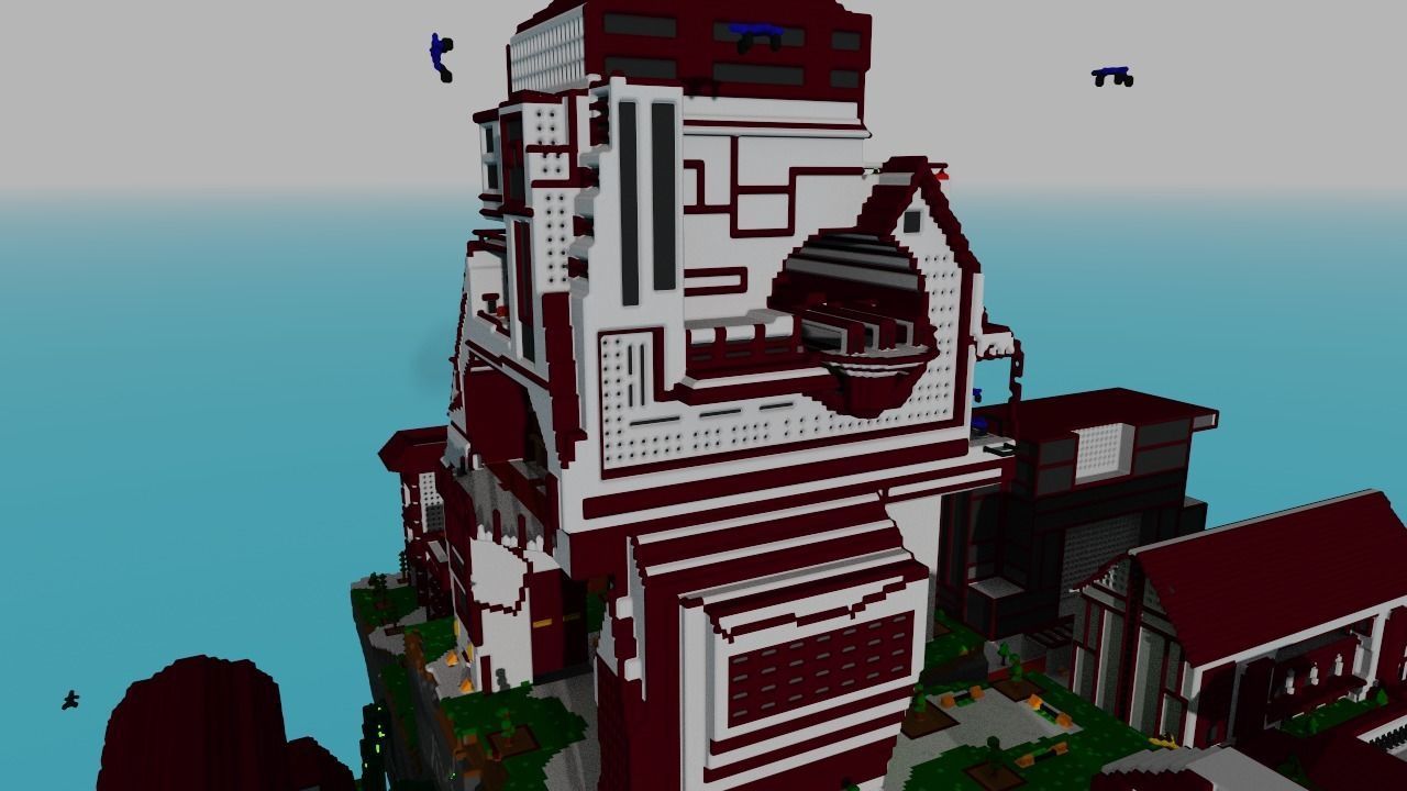 fly city Free low-poly 3D model_5