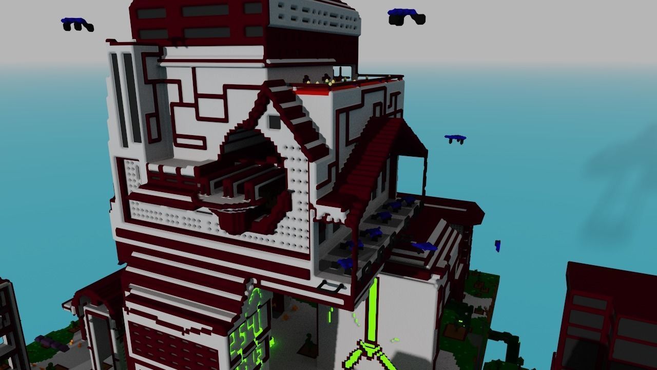 fly city Free low-poly 3D model_7