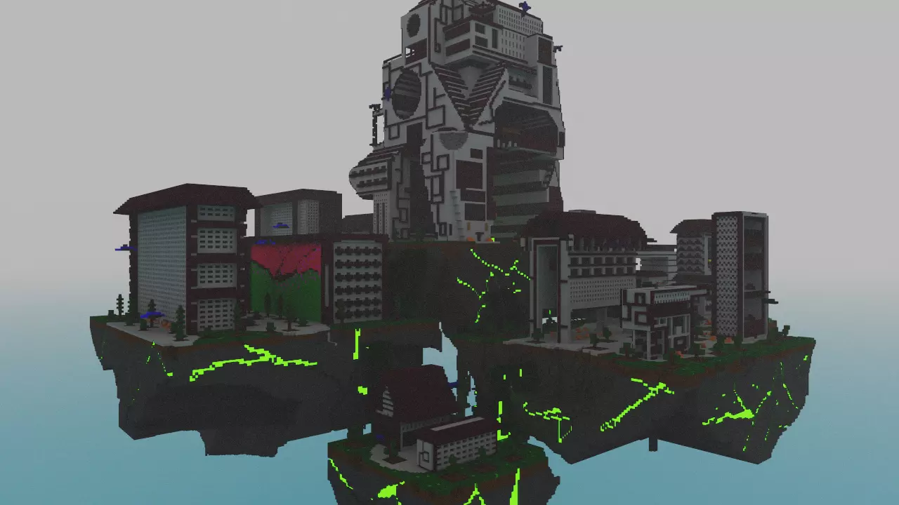 fly city Free low-poly 3D model_0