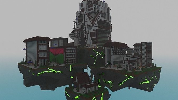 fly city Free low-poly 3D model