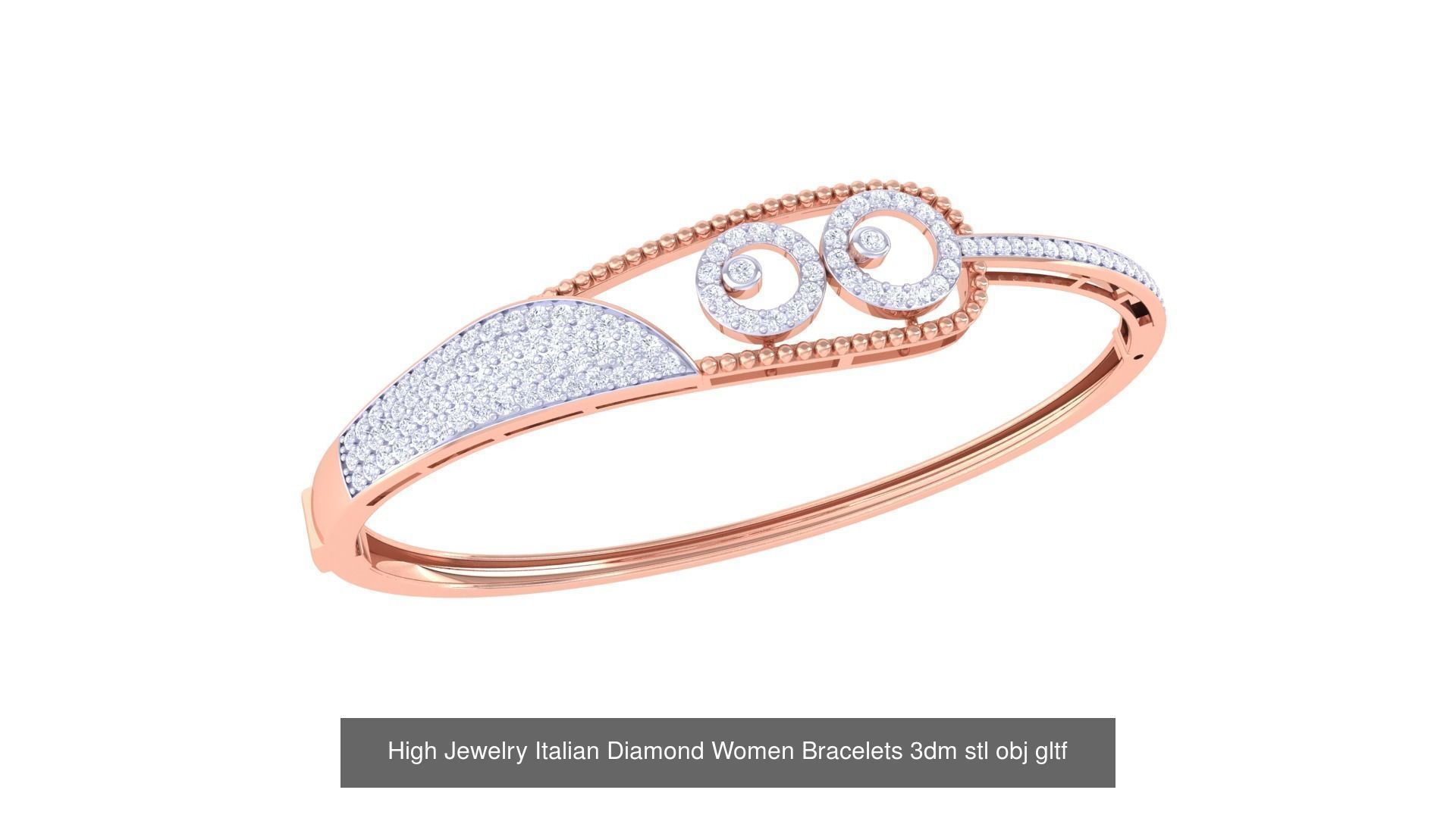 50  High Jewelry Italian Diamond Women Bracelets 3D Model Collection_50