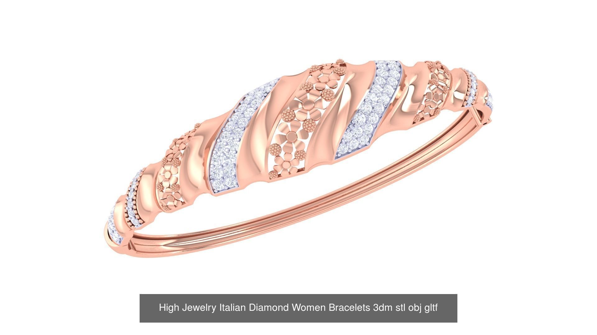 50  High Jewelry Italian Diamond Women Bracelets 3D Model Collection_18