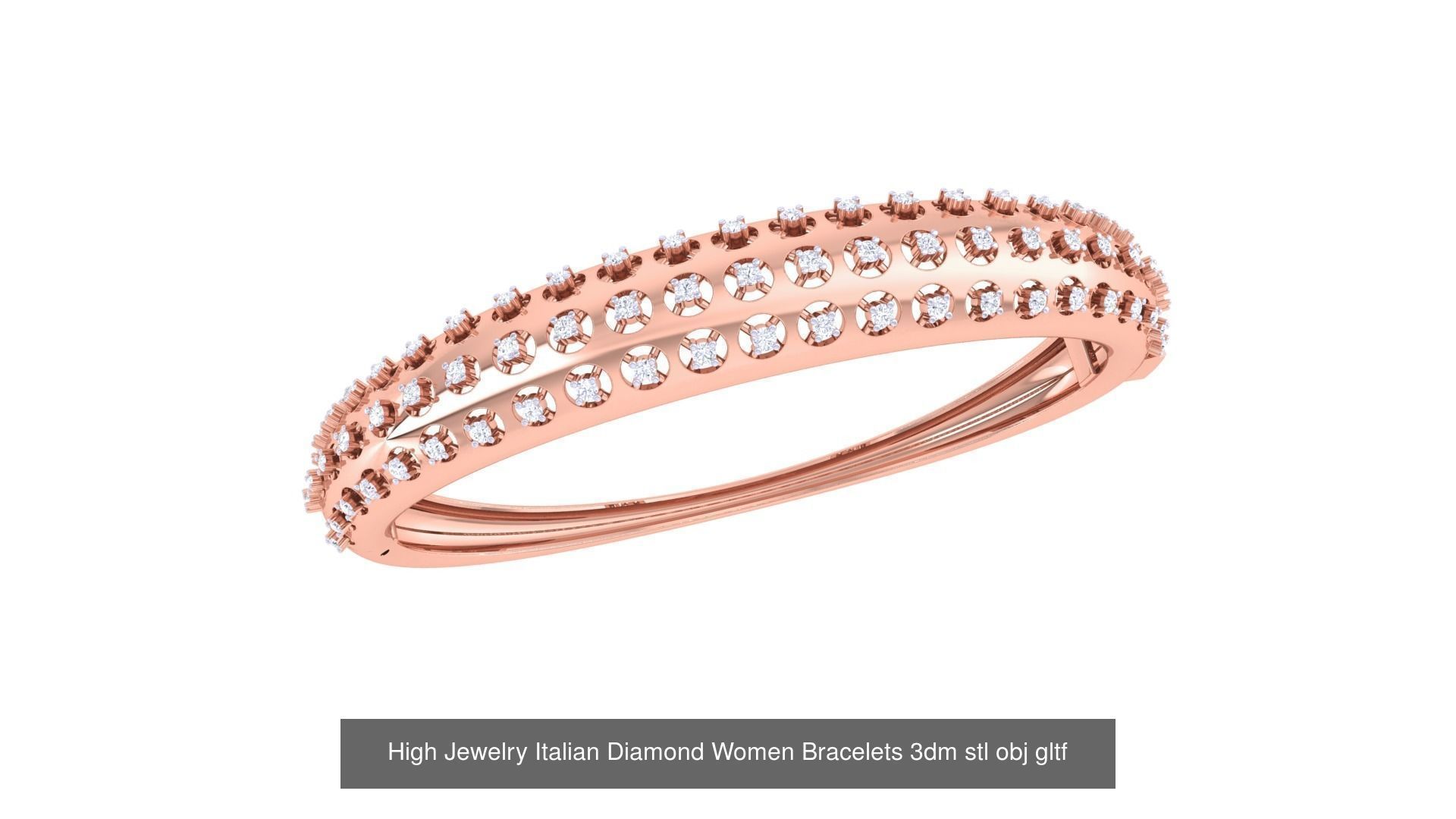 50  High Jewelry Italian Diamond Women Bracelets 3D Model Collection_32