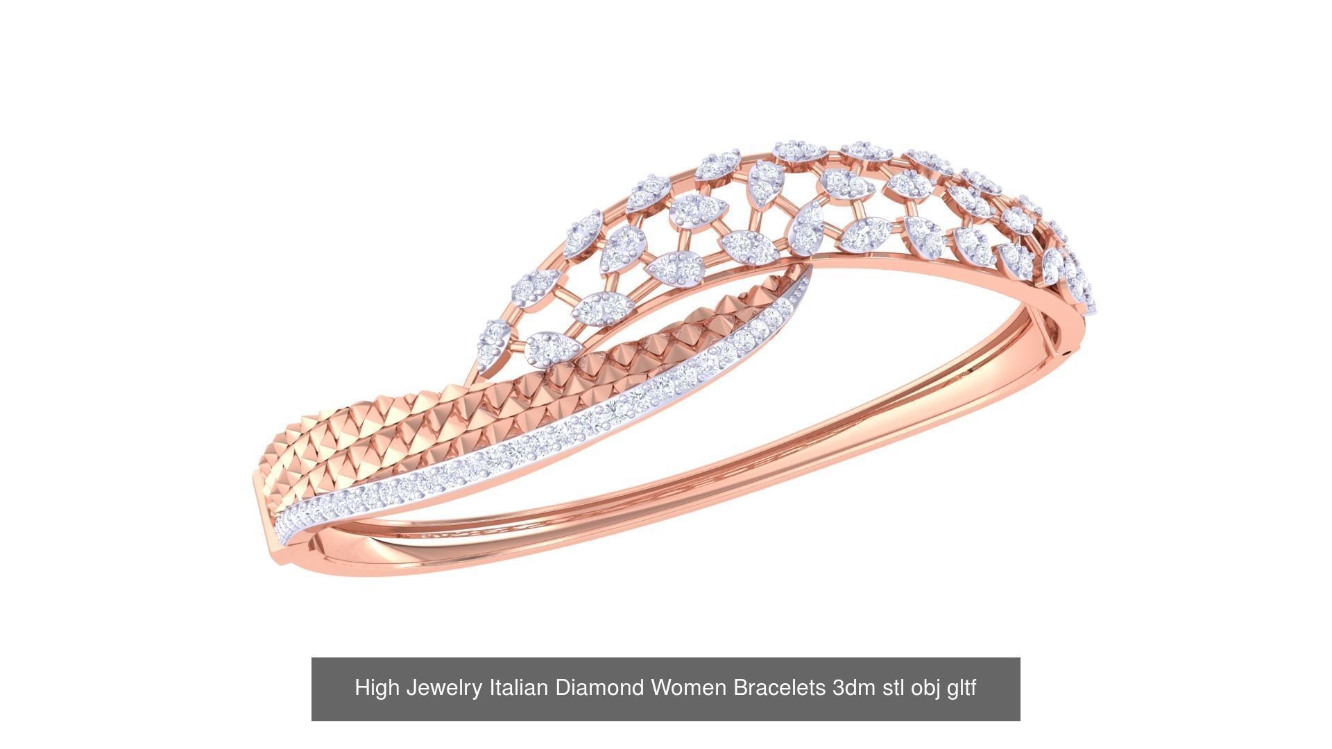 50  High Jewelry Italian Diamond Women Bracelets 3D Model Collection_52