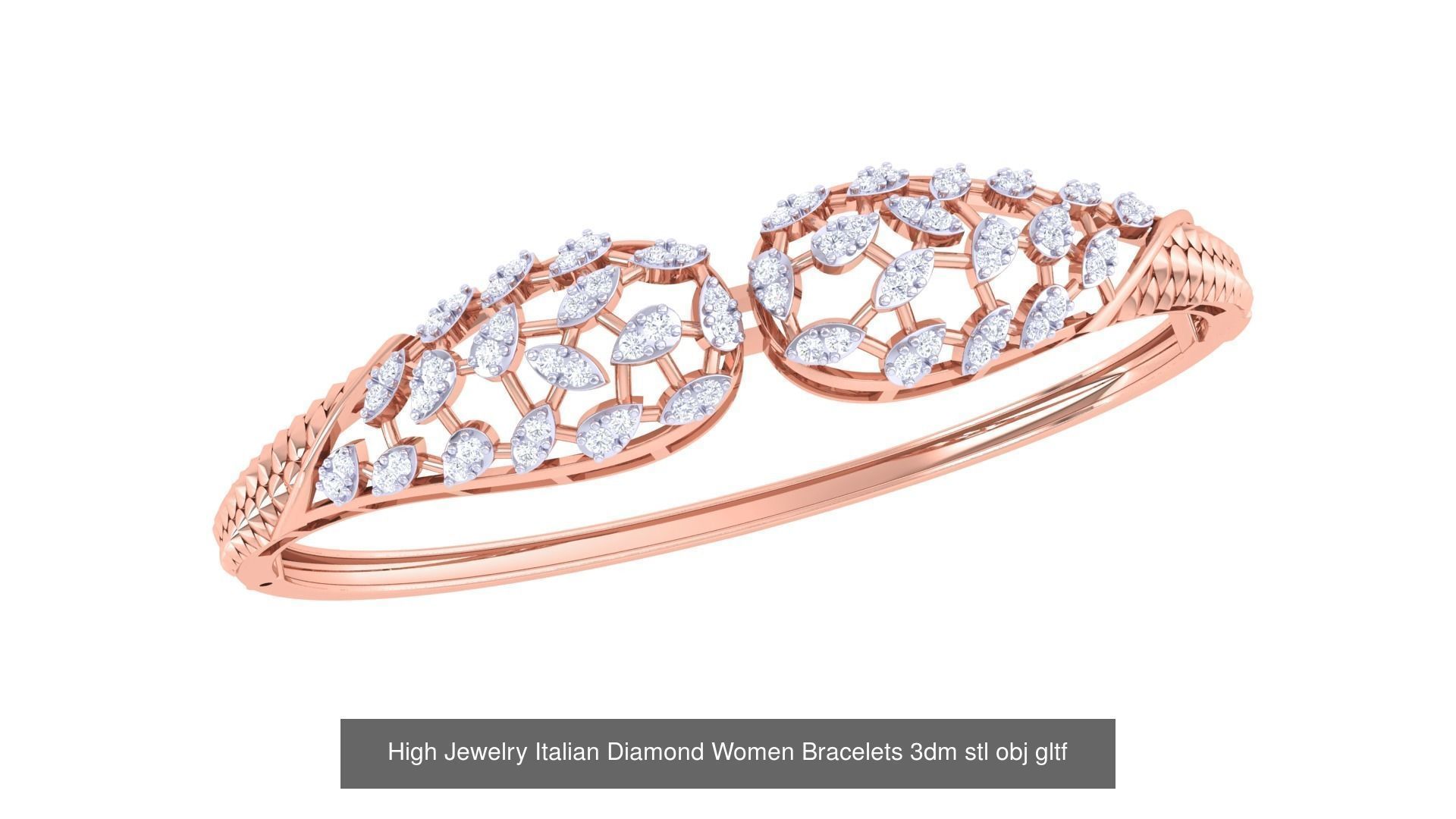 50  High Jewelry Italian Diamond Women Bracelets 3D Model Collection_38