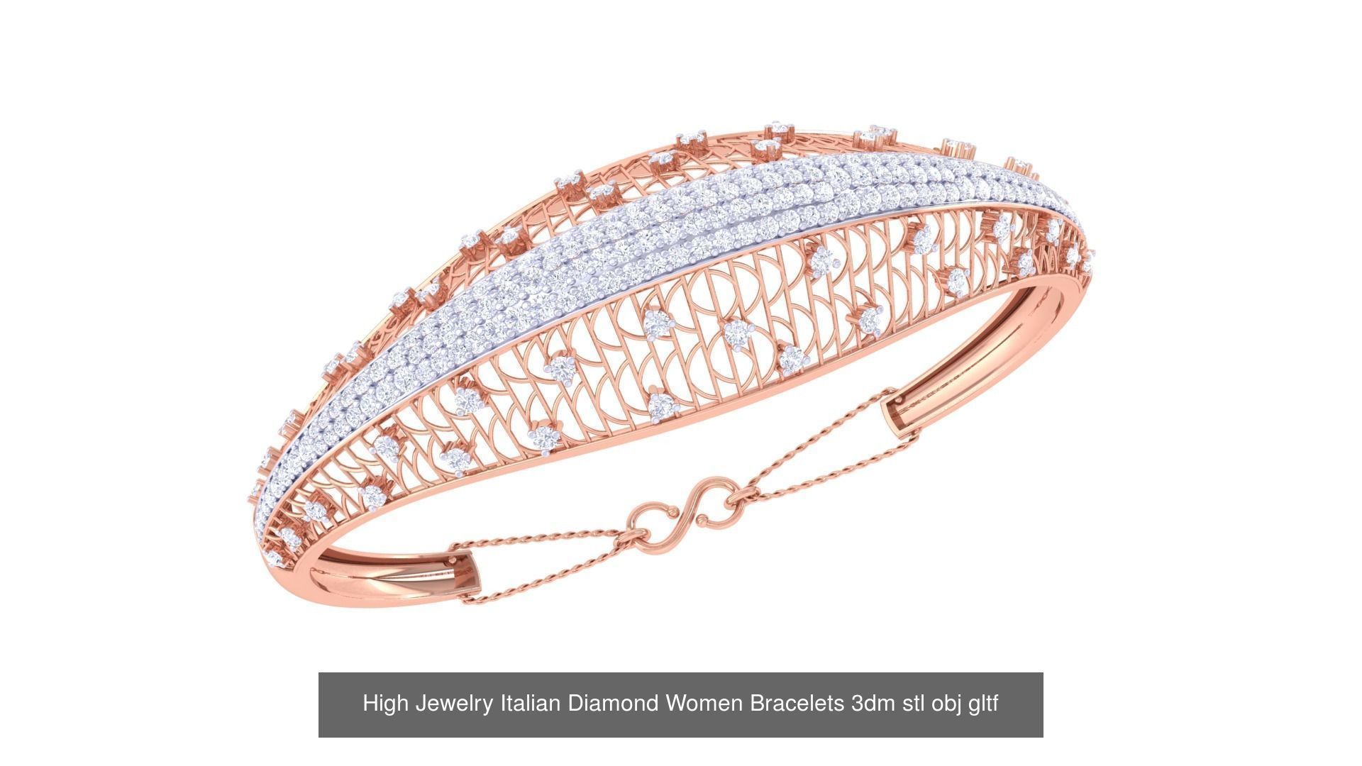 50  High Jewelry Italian Diamond Women Bracelets 3D Model Collection_13