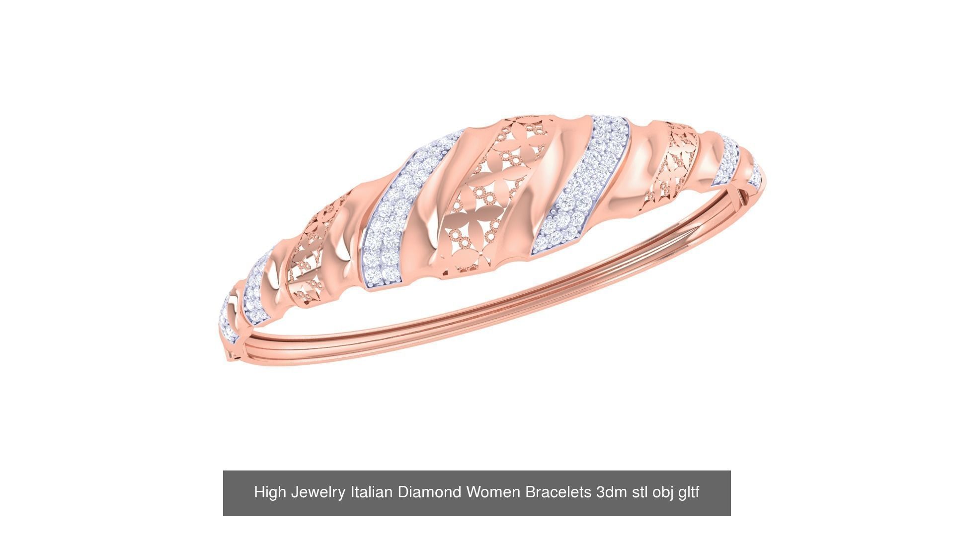 50  High Jewelry Italian Diamond Women Bracelets 3D Model Collection_17