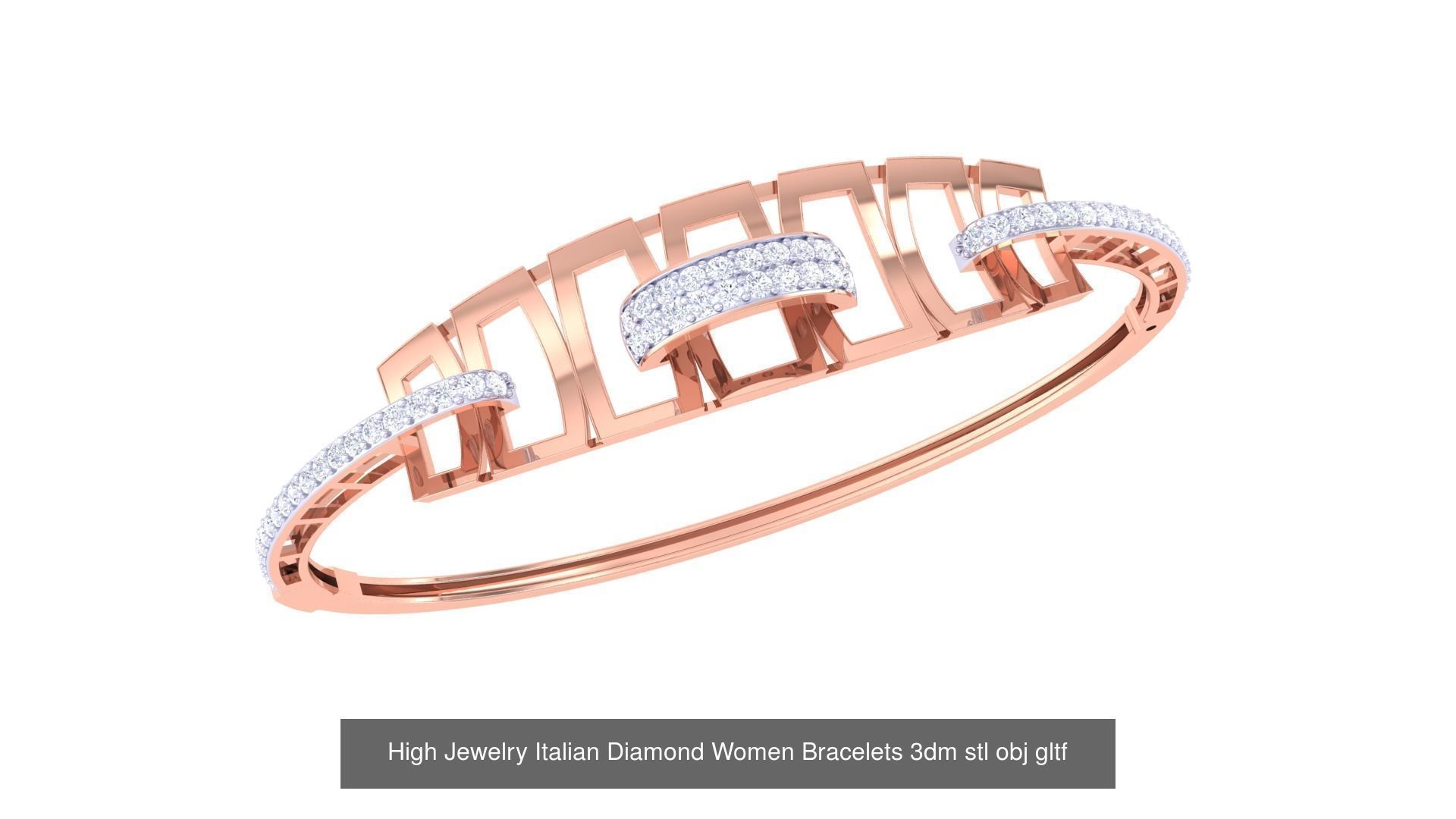 50  High Jewelry Italian Diamond Women Bracelets 3D Model Collection_8