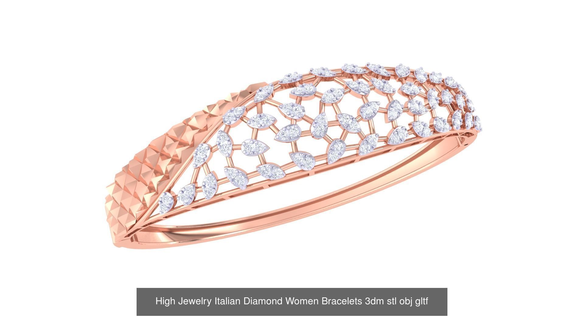 50  High Jewelry Italian Diamond Women Bracelets 3D Model Collection_51