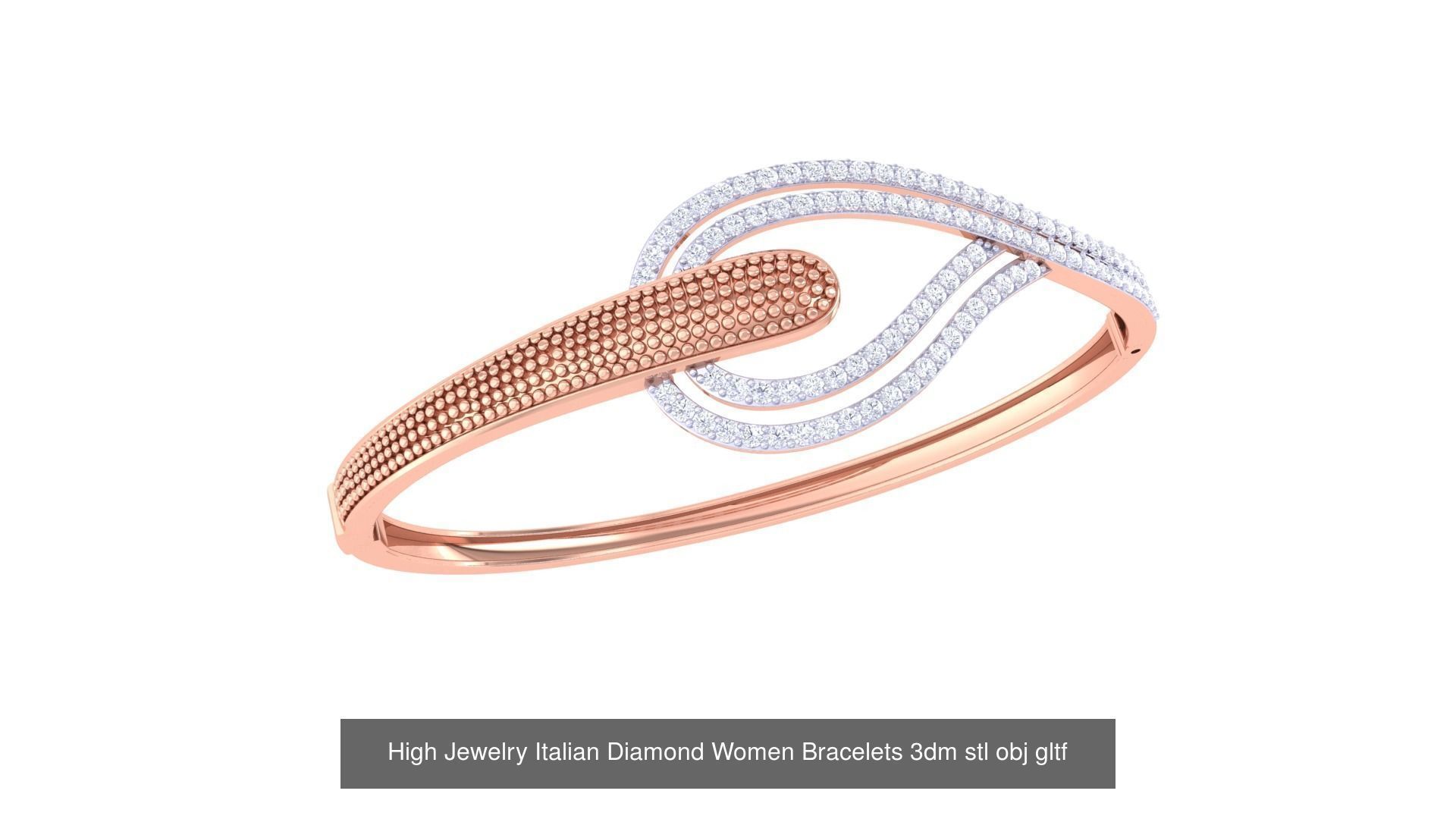 50  High Jewelry Italian Diamond Women Bracelets 3D Model Collection_39