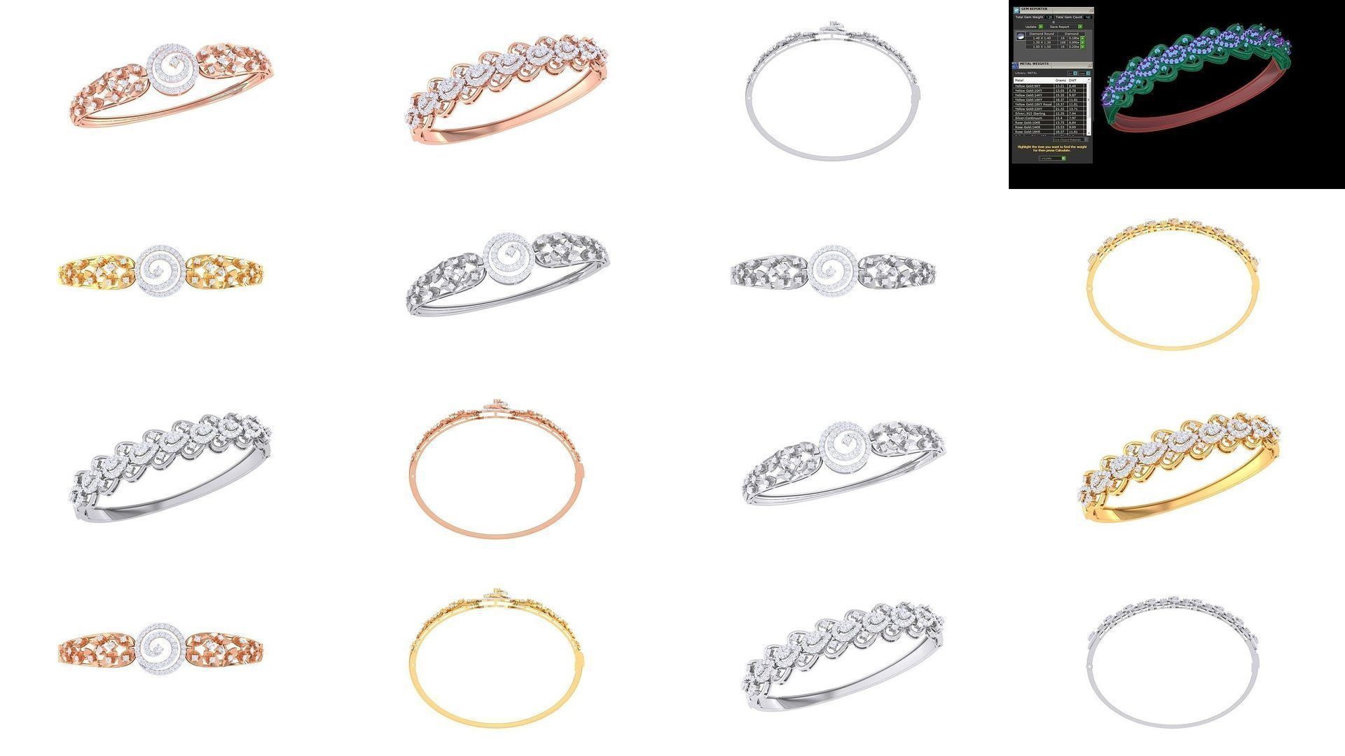 50  High Jewelry Italian Diamond Women Bracelets 3D Model Collection_5