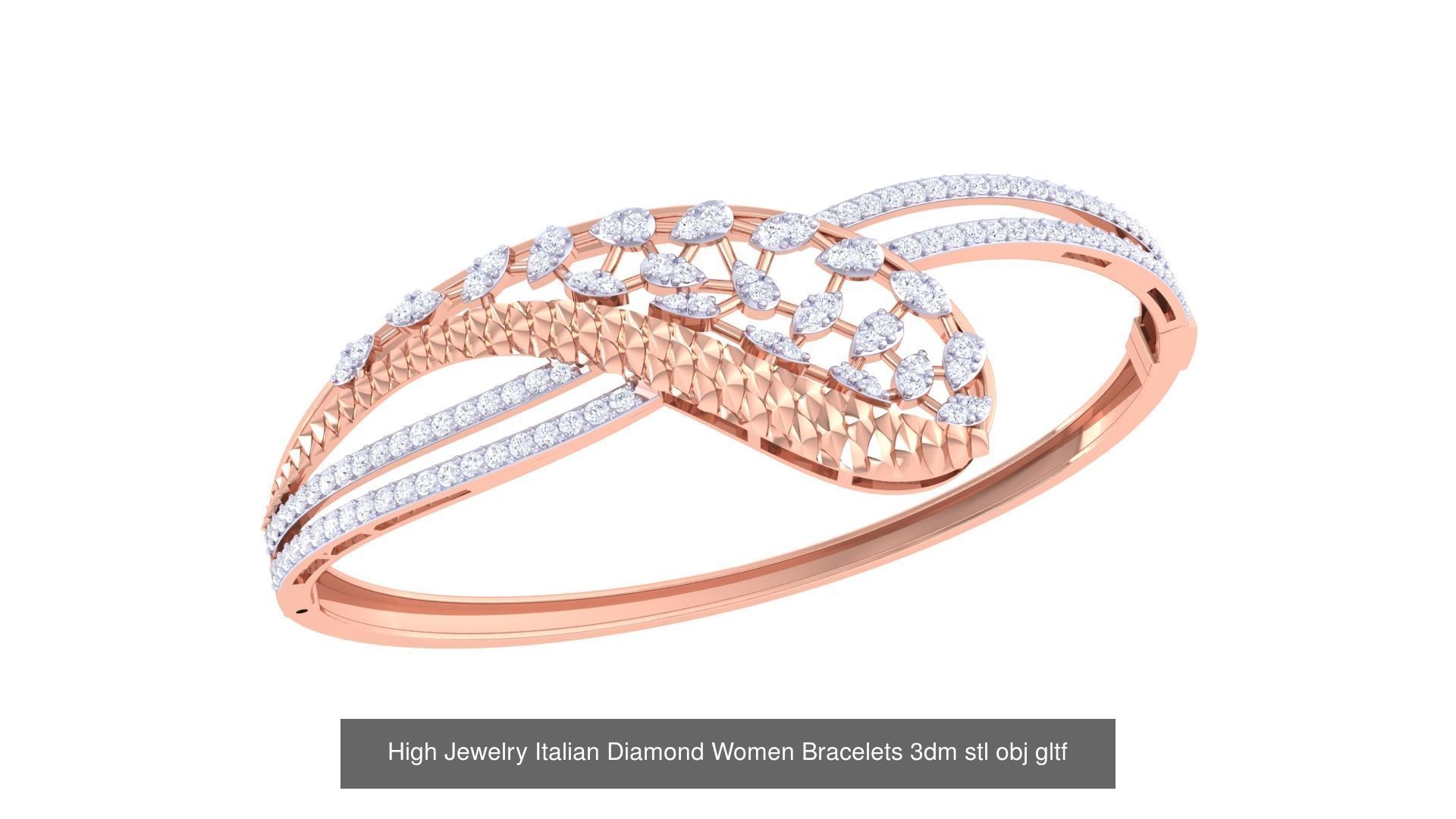 50  High Jewelry Italian Diamond Women Bracelets 3D Model Collection_48