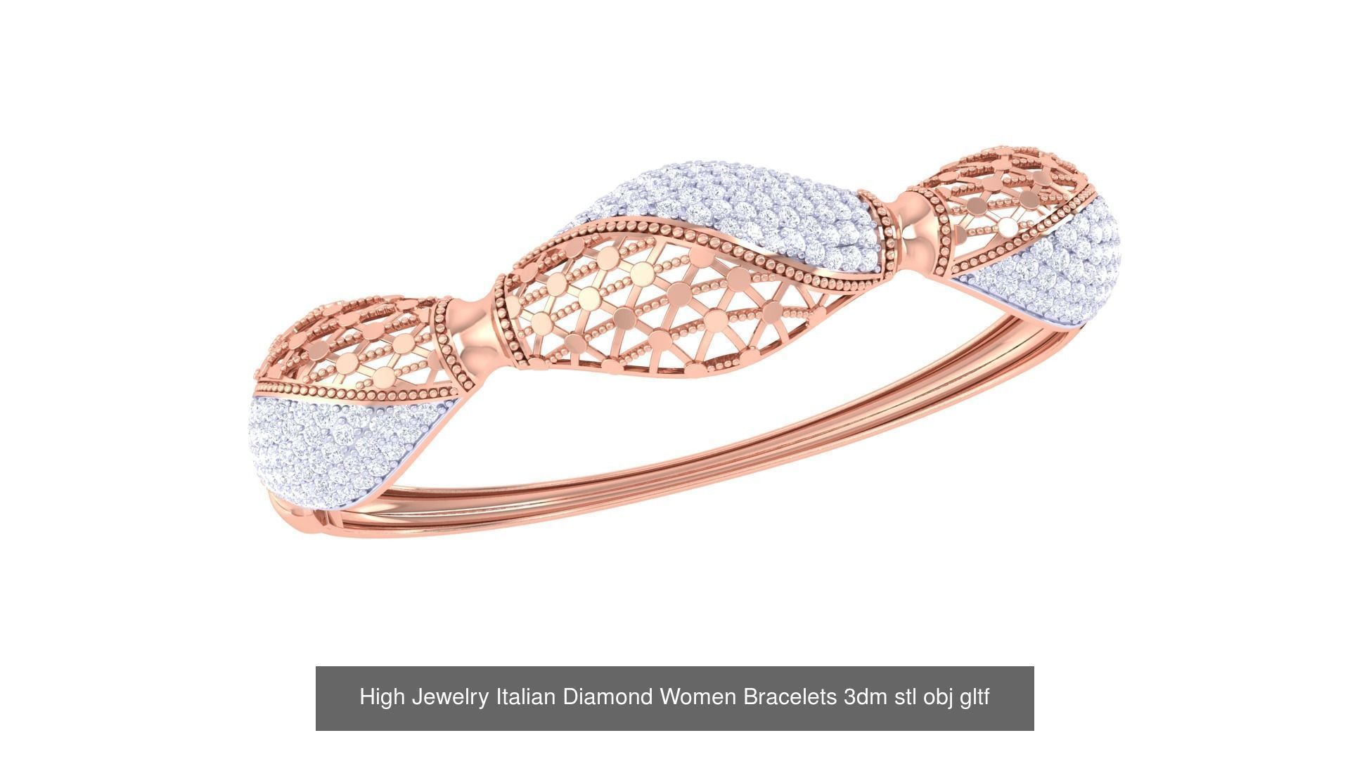 50  High Jewelry Italian Diamond Women Bracelets 3D Model Collection_19