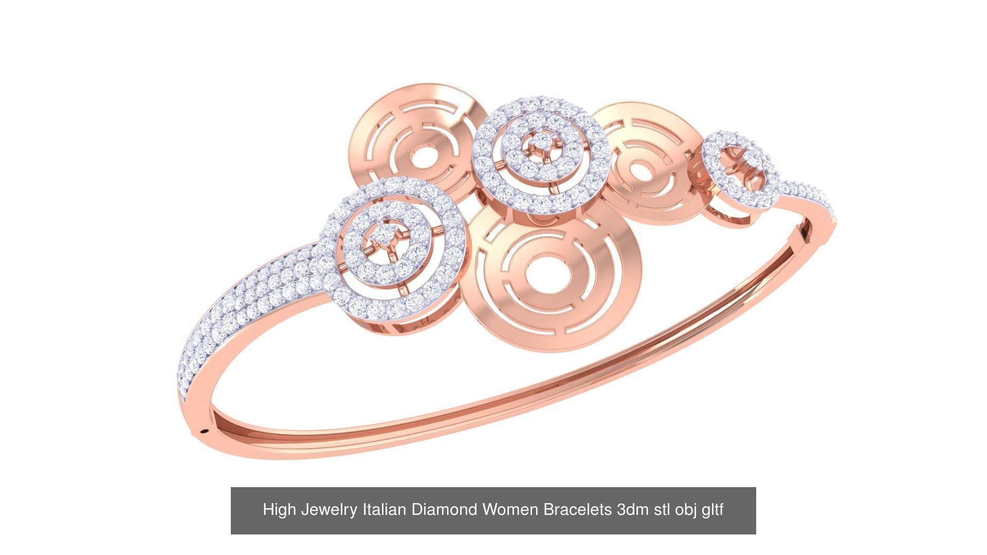 50  High Jewelry Italian Diamond Women Bracelets 3D Model Collection_42