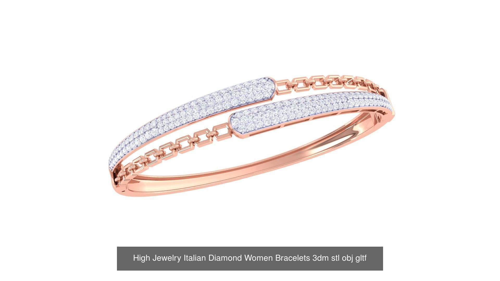 50  High Jewelry Italian Diamond Women Bracelets 3D Model Collection_33