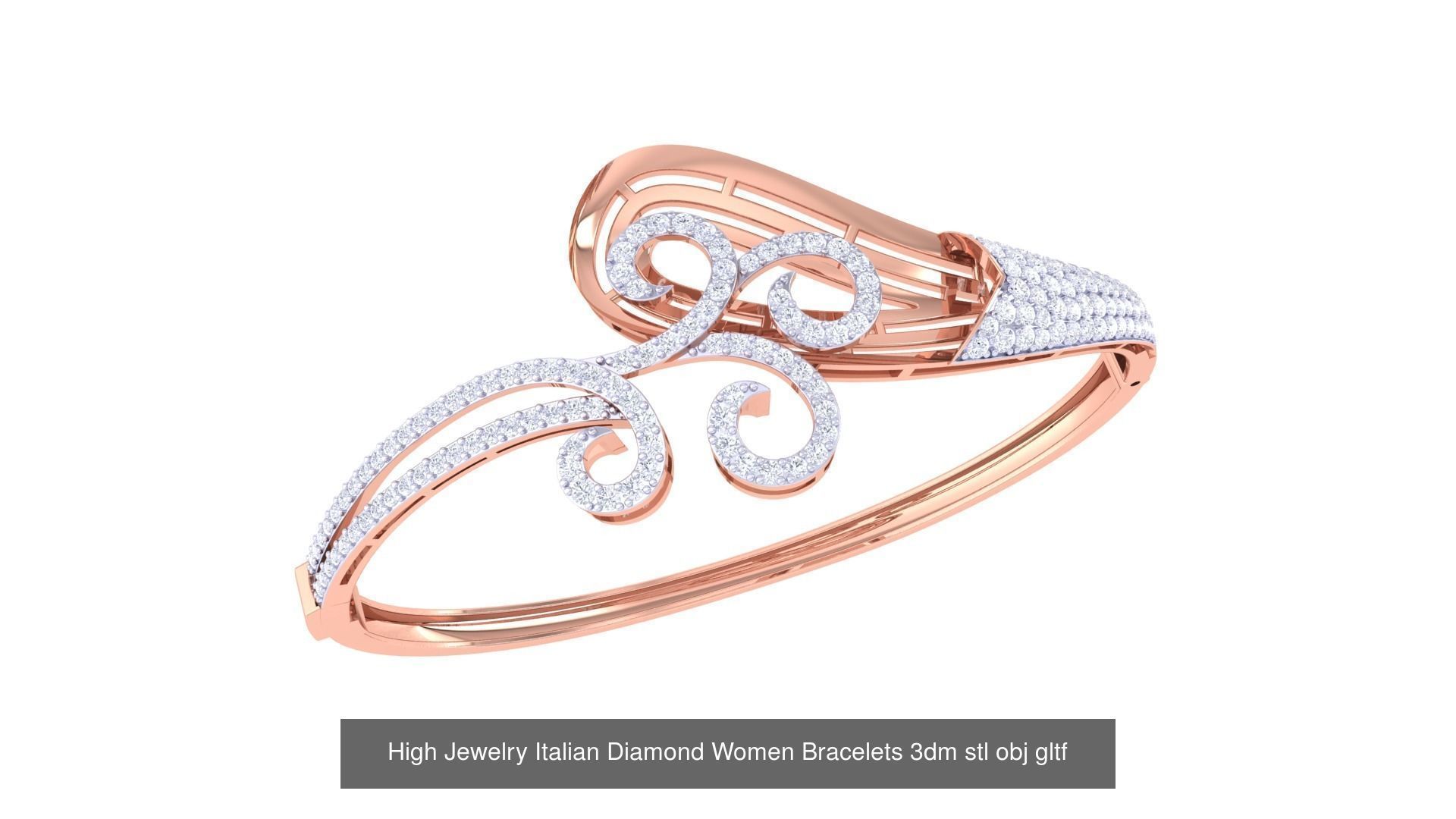 50  High Jewelry Italian Diamond Women Bracelets 3D Model Collection_7