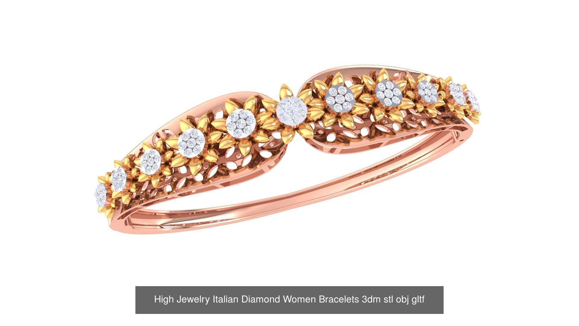 50  High Jewelry Italian Diamond Women Bracelets 3D Model Collection_29