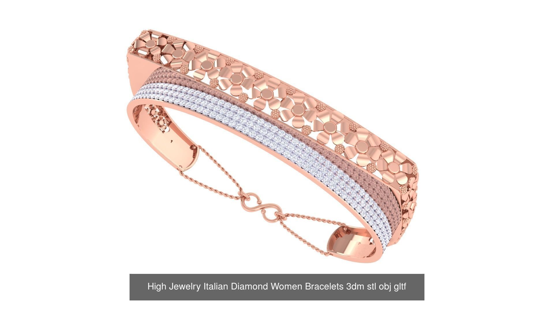 50  High Jewelry Italian Diamond Women Bracelets 3D Model Collection_11