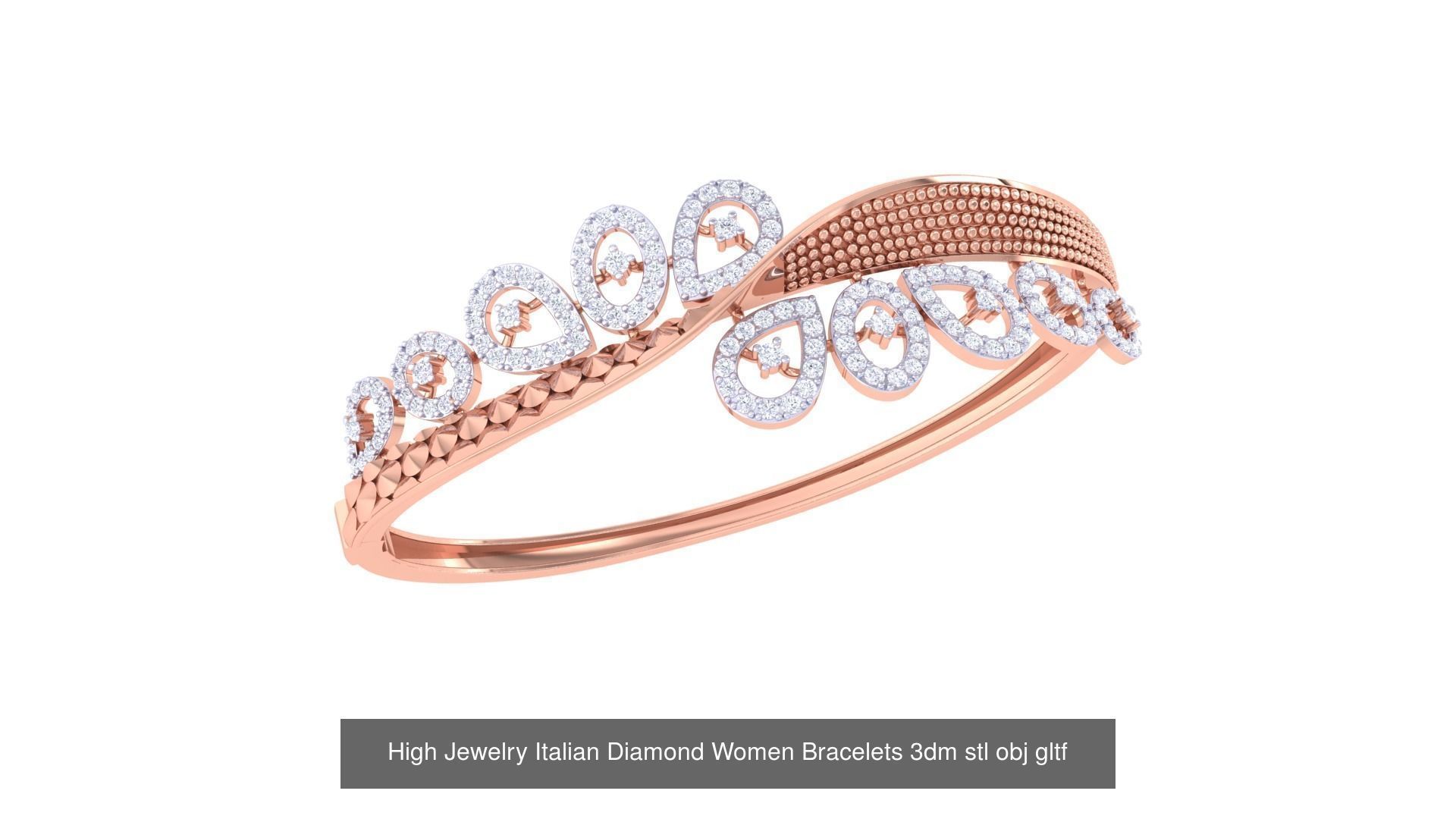 50  High Jewelry Italian Diamond Women Bracelets 3D Model Collection_49