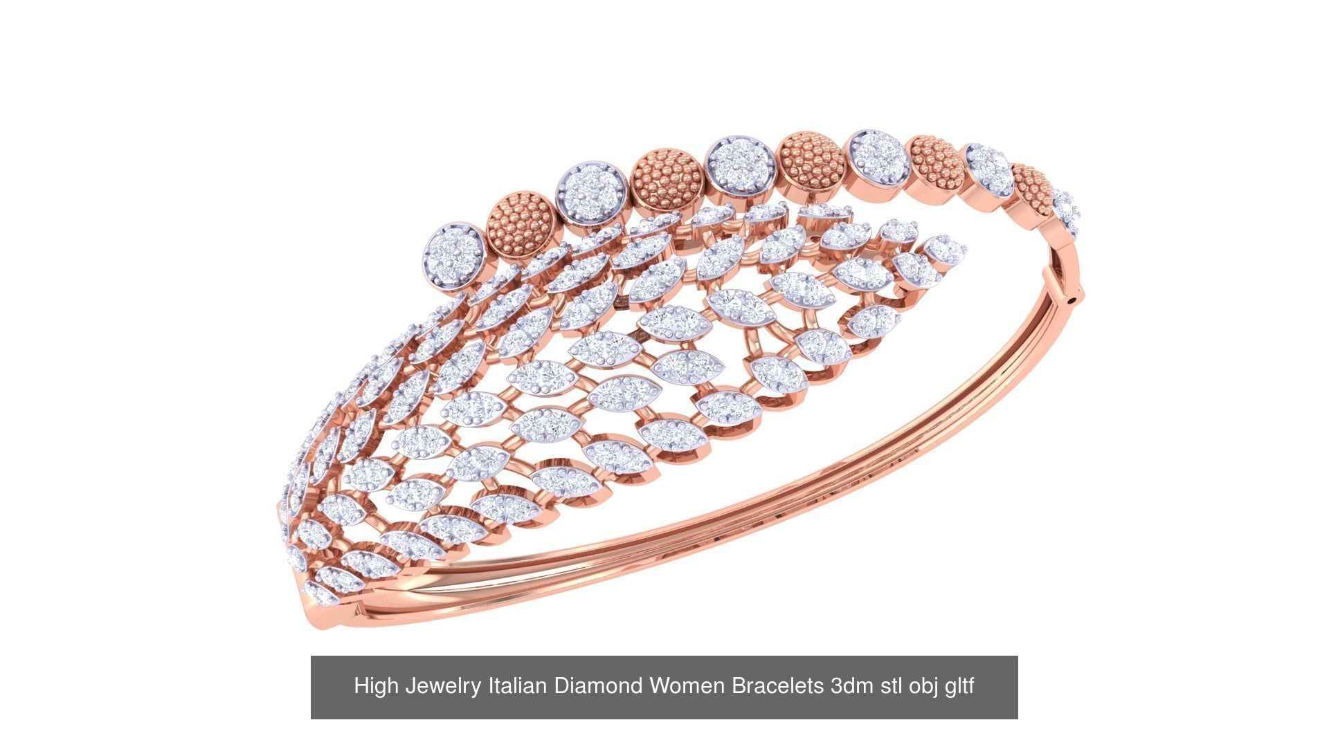 50  High Jewelry Italian Diamond Women Bracelets 3D Model Collection_26