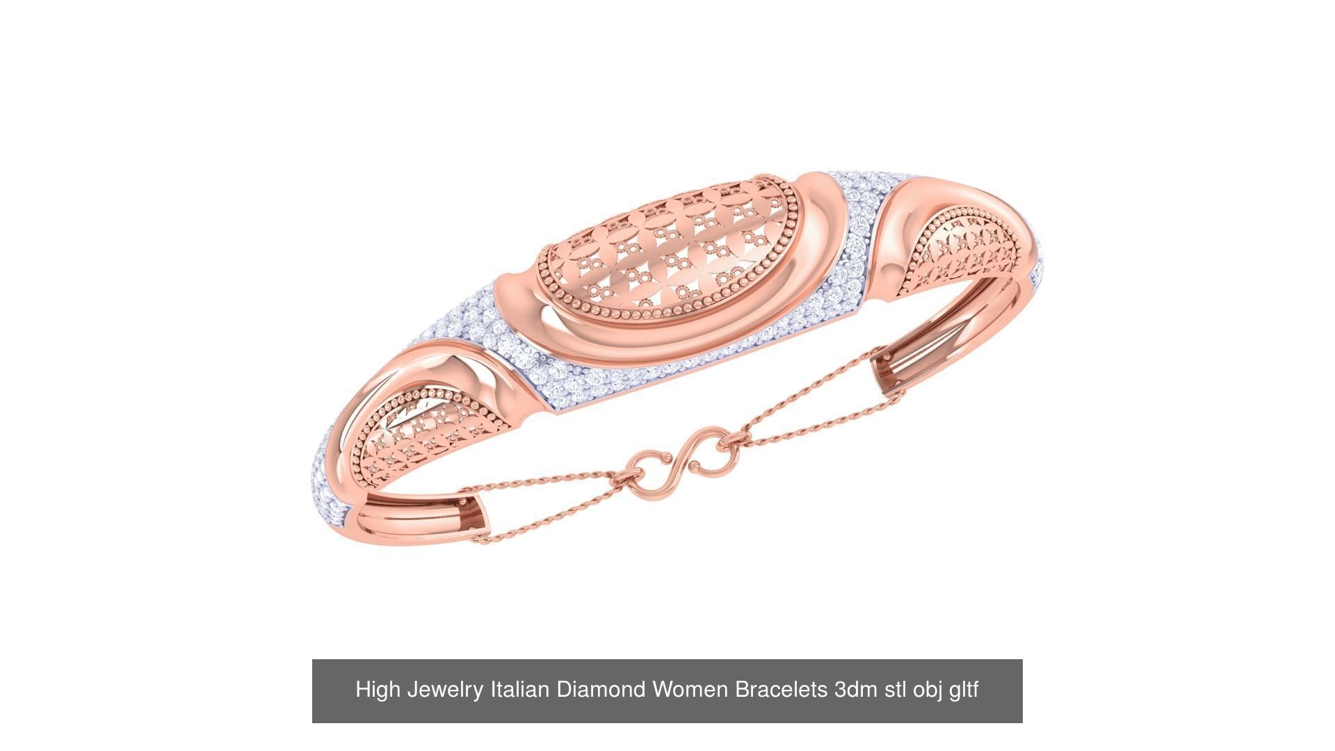 50  High Jewelry Italian Diamond Women Bracelets 3D Model Collection_15