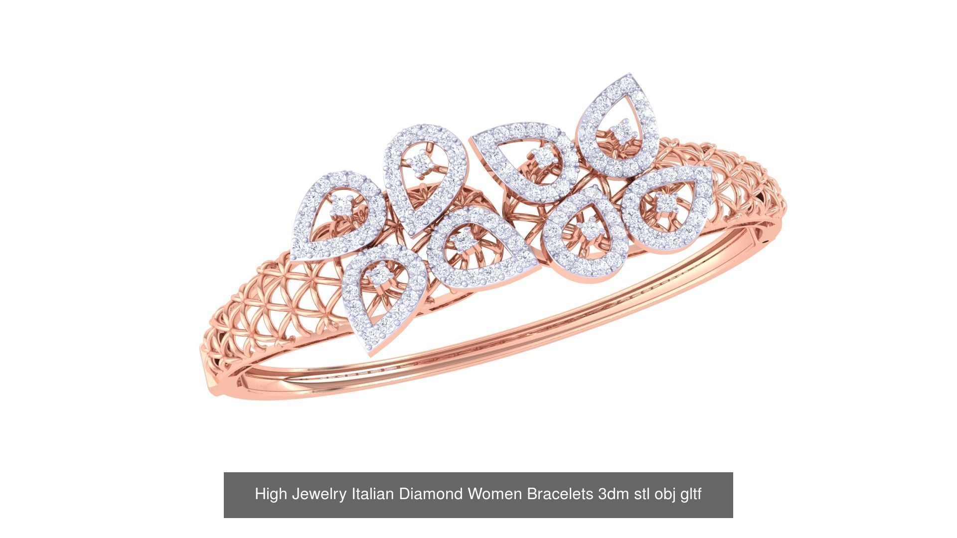 50  High Jewelry Italian Diamond Women Bracelets 3D Model Collection_53