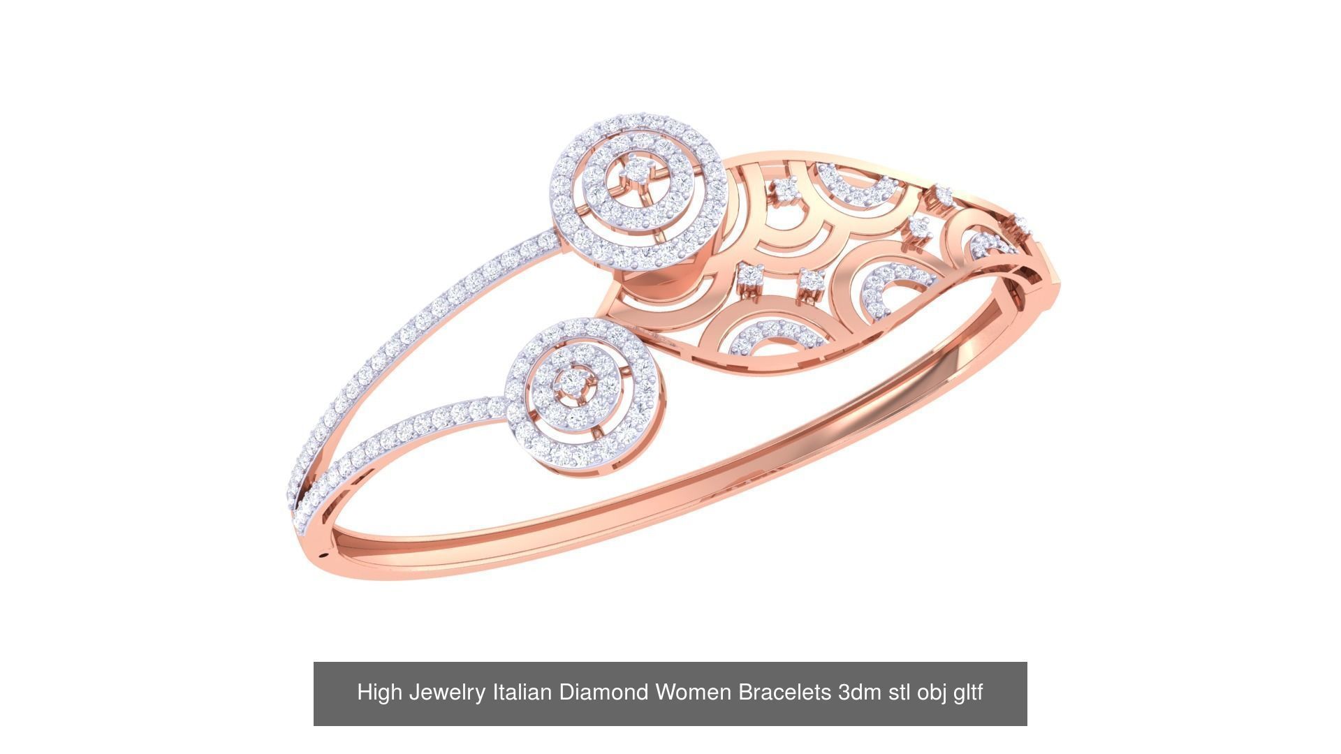 50  High Jewelry Italian Diamond Women Bracelets 3D Model Collection_9