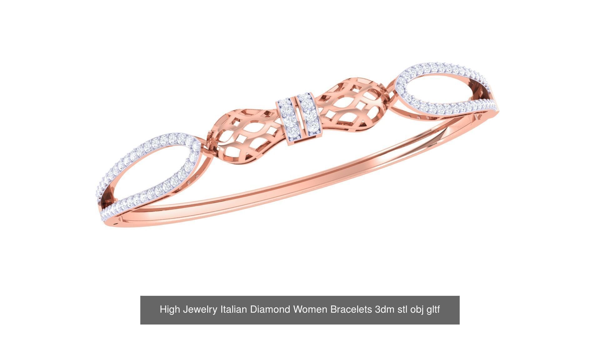 50  High Jewelry Italian Diamond Women Bracelets 3D Model Collection_35
