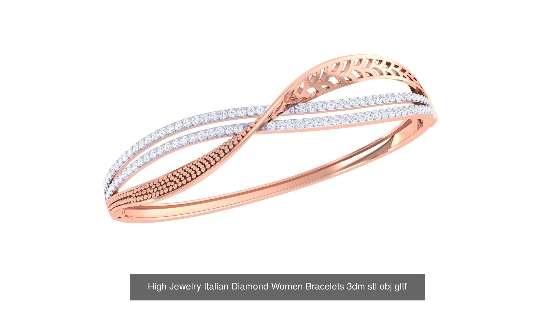50  High Jewelry Italian Diamond Women Bracelets 3D Model Collection_24