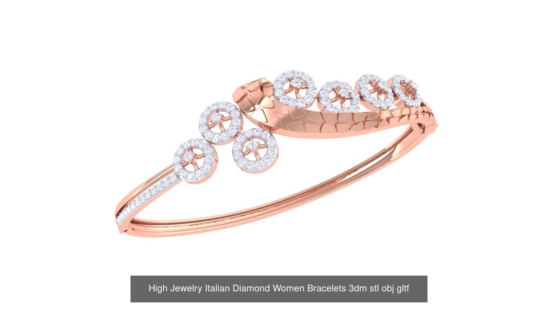50  High Jewelry Italian Diamond Women Bracelets 3D Model Collection_12