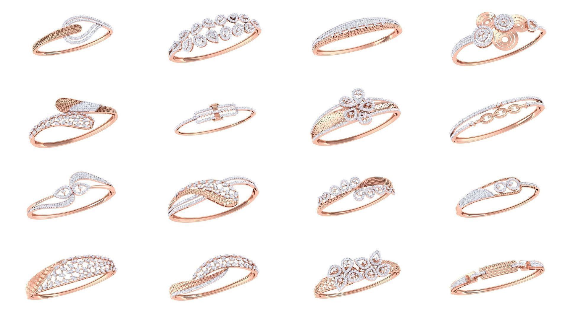 50  High Jewelry Italian Diamond Women Bracelets 3D Model Collection_3