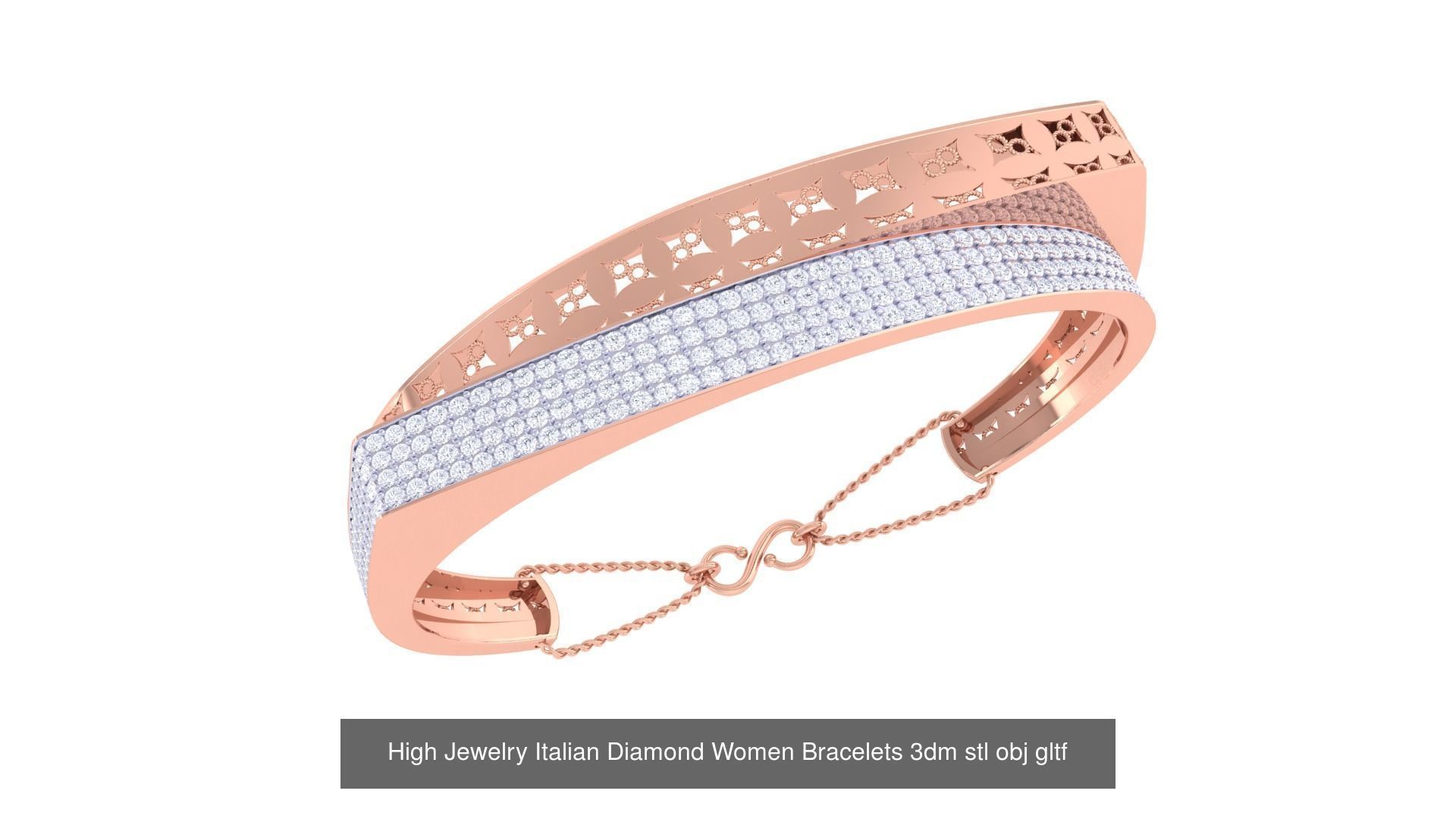 50  High Jewelry Italian Diamond Women Bracelets 3D Model Collection_21