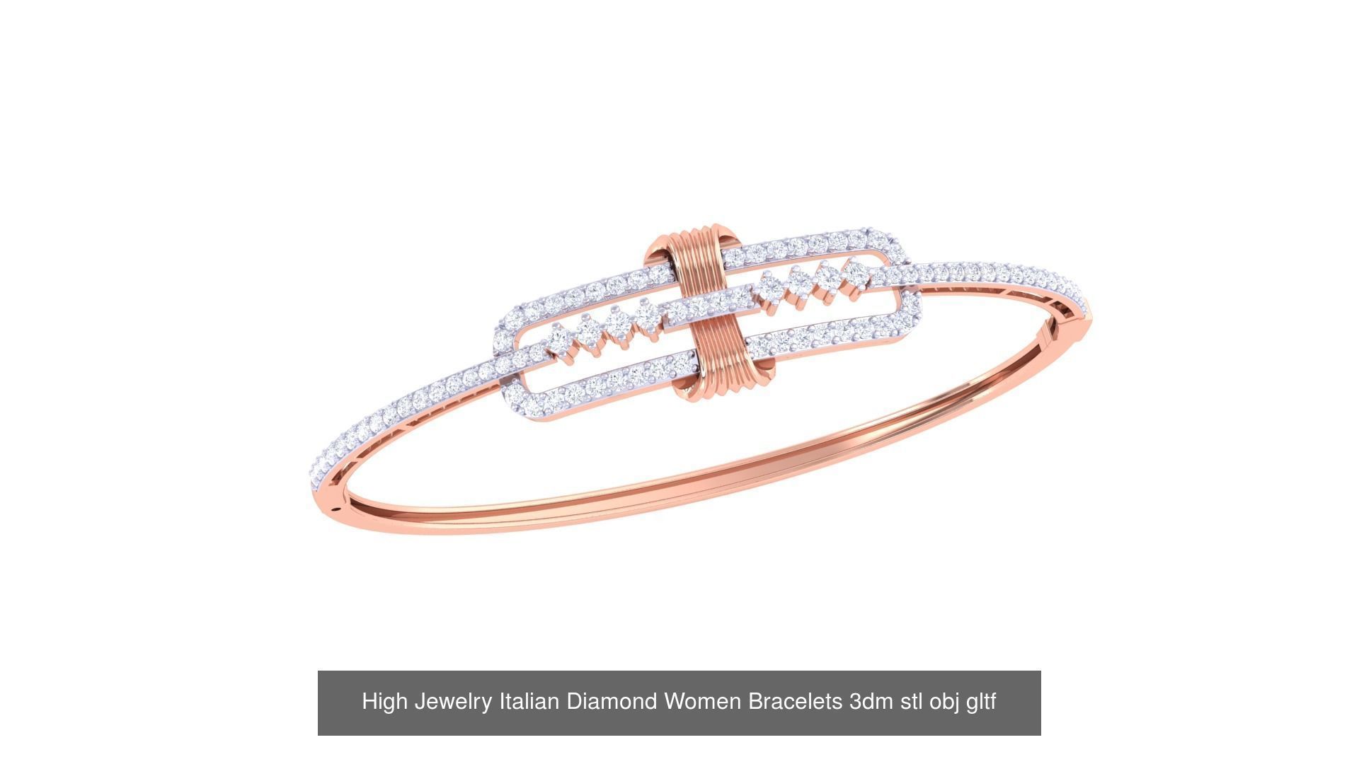 50  High Jewelry Italian Diamond Women Bracelets 3D Model Collection_44