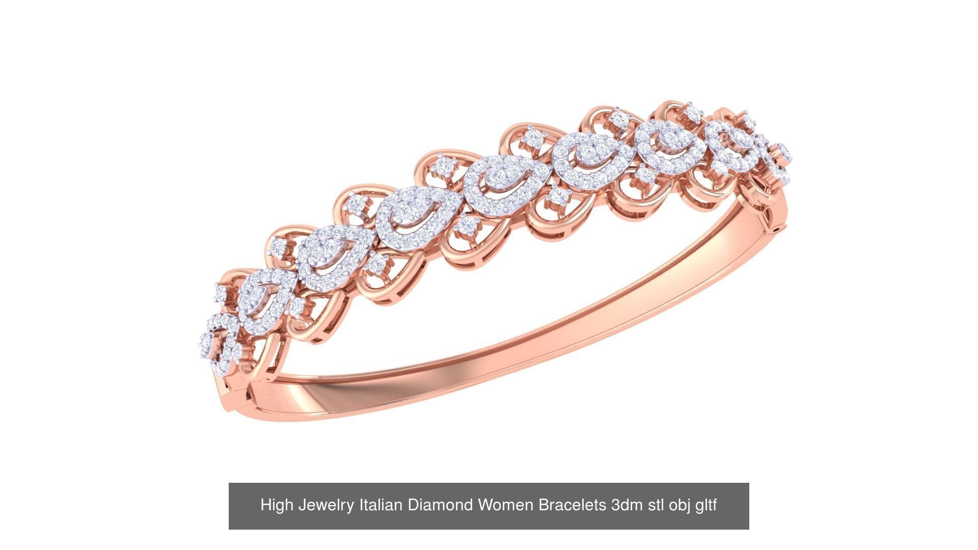 50  High Jewelry Italian Diamond Women Bracelets 3D Model Collection_56