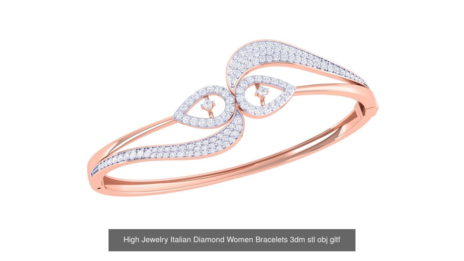 50  High Jewelry Italian Diamond Women Bracelets 3D Model Collection_47