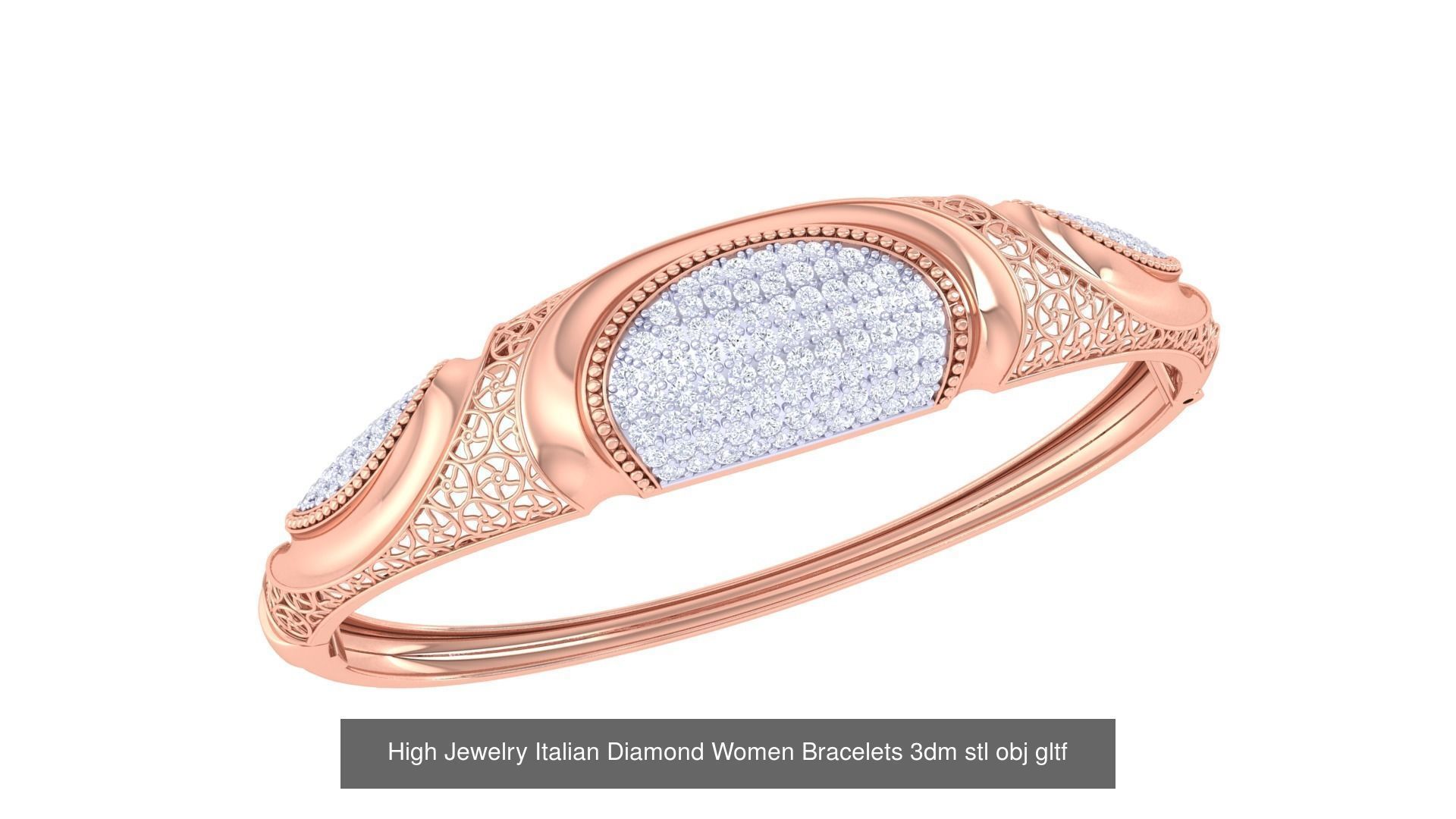 50  High Jewelry Italian Diamond Women Bracelets 3D Model Collection_20