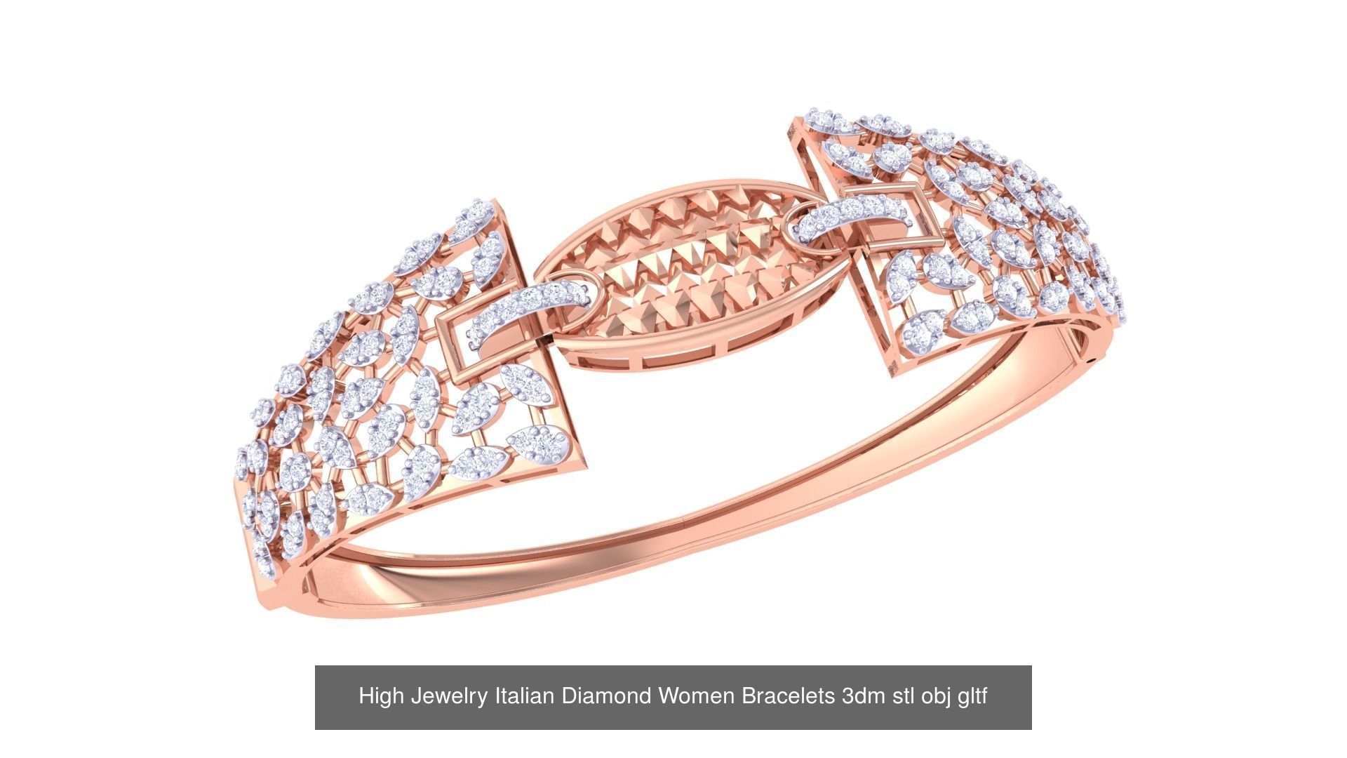 50  High Jewelry Italian Diamond Women Bracelets 3D Model Collection_28