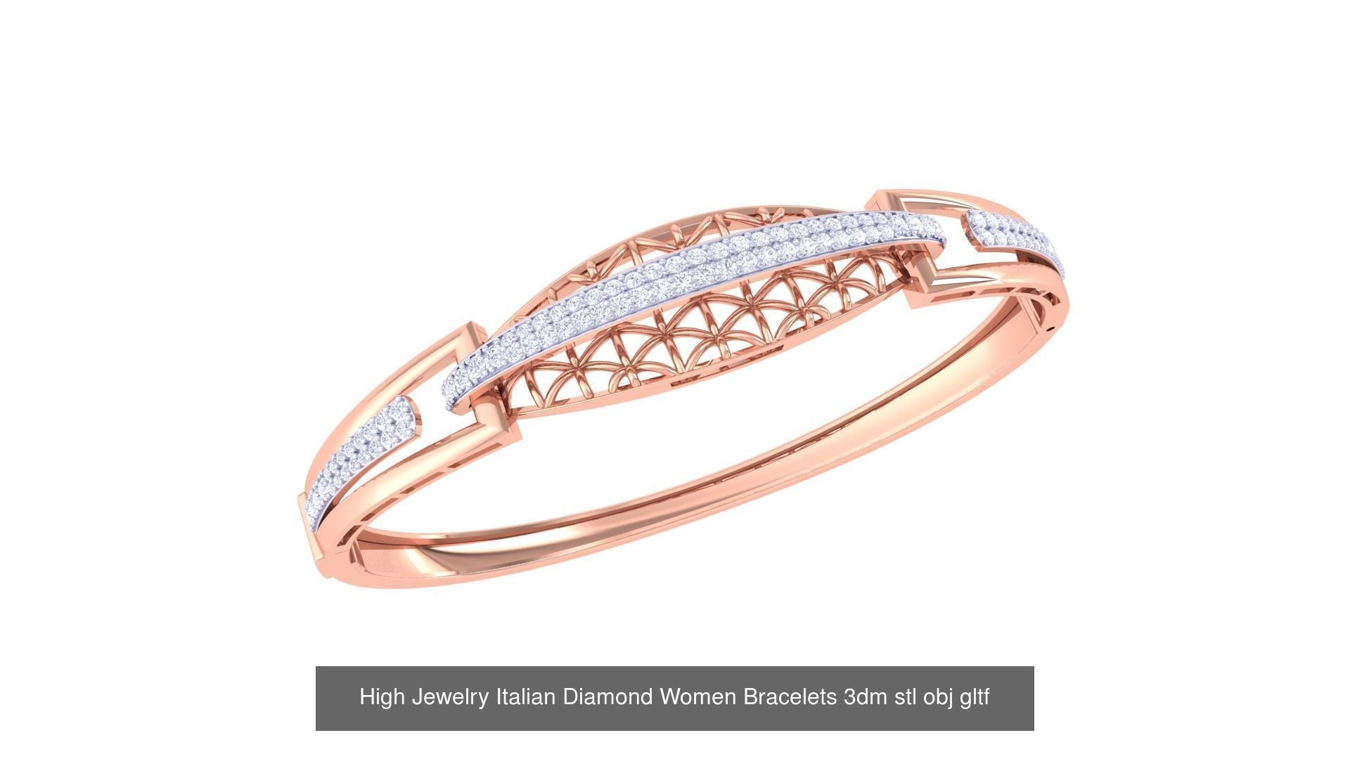 50  High Jewelry Italian Diamond Women Bracelets 3D Model Collection_34