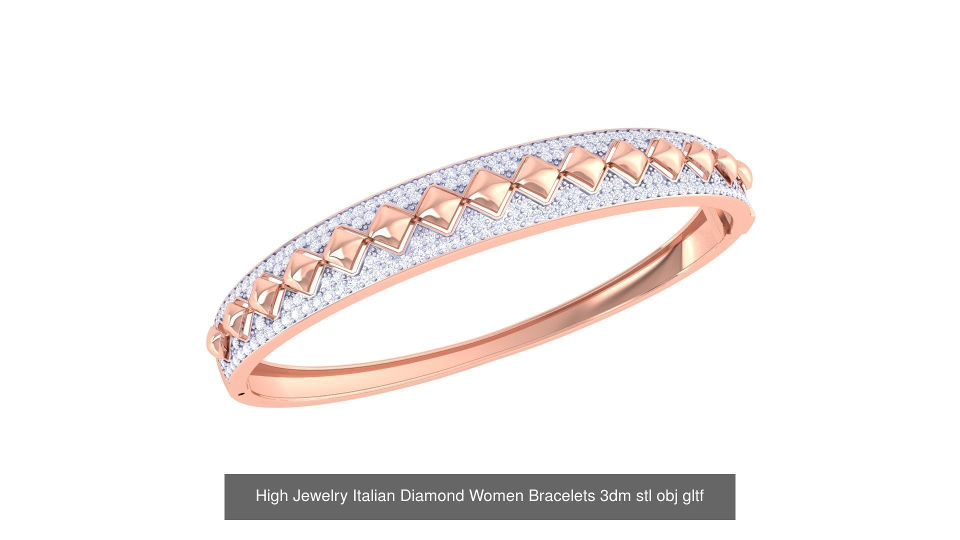 50  High Jewelry Italian Diamond Women Bracelets 3D Model Collection_23