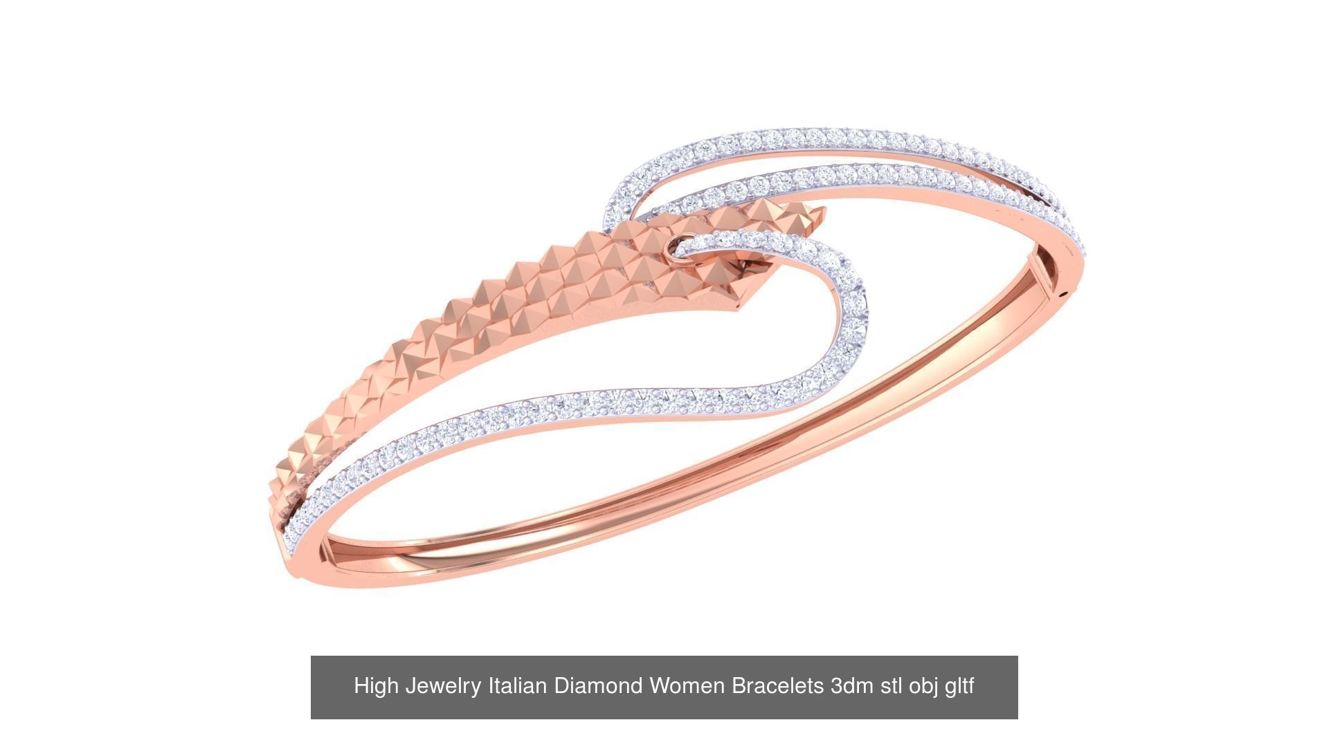 50  High Jewelry Italian Diamond Women Bracelets 3D Model Collection_25
