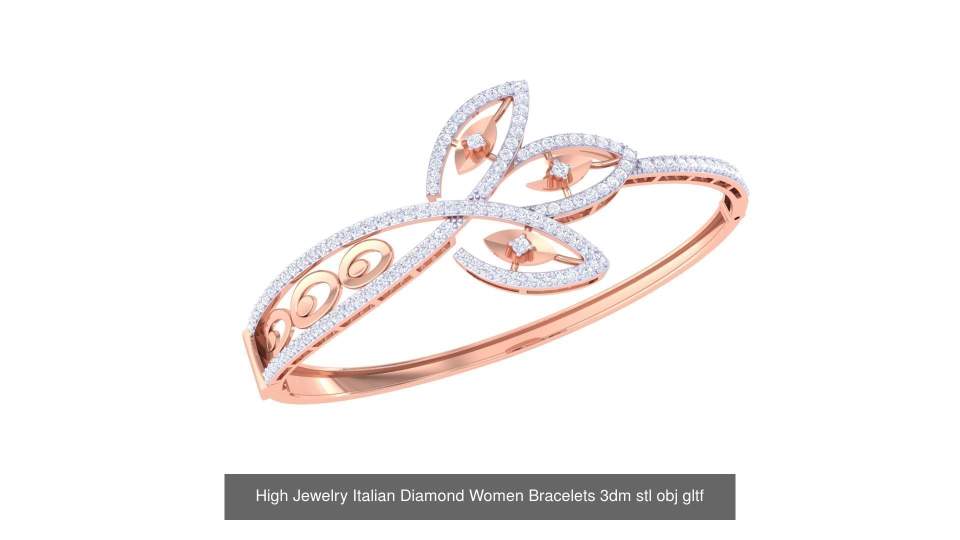 50  High Jewelry Italian Diamond Women Bracelets 3D Model Collection_10