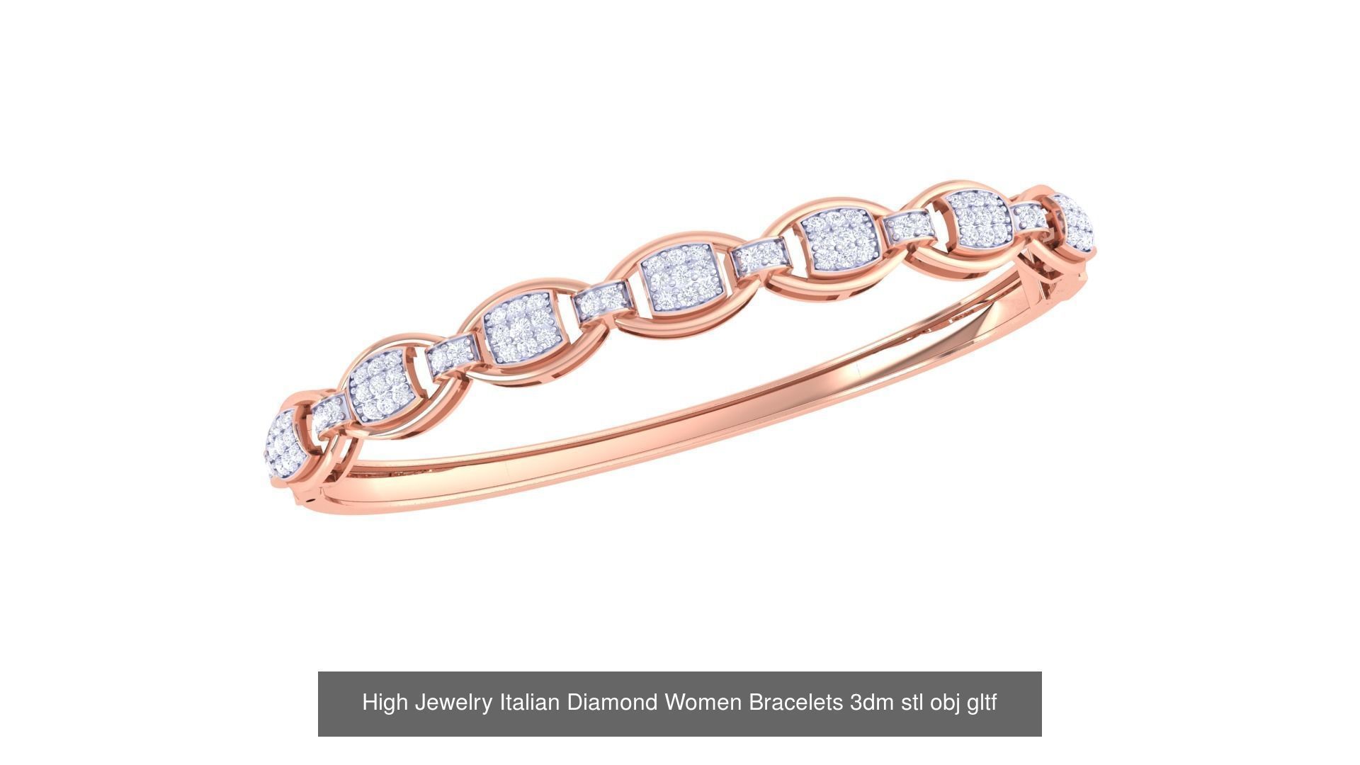 50  High Jewelry Italian Diamond Women Bracelets 3D Model Collection_27