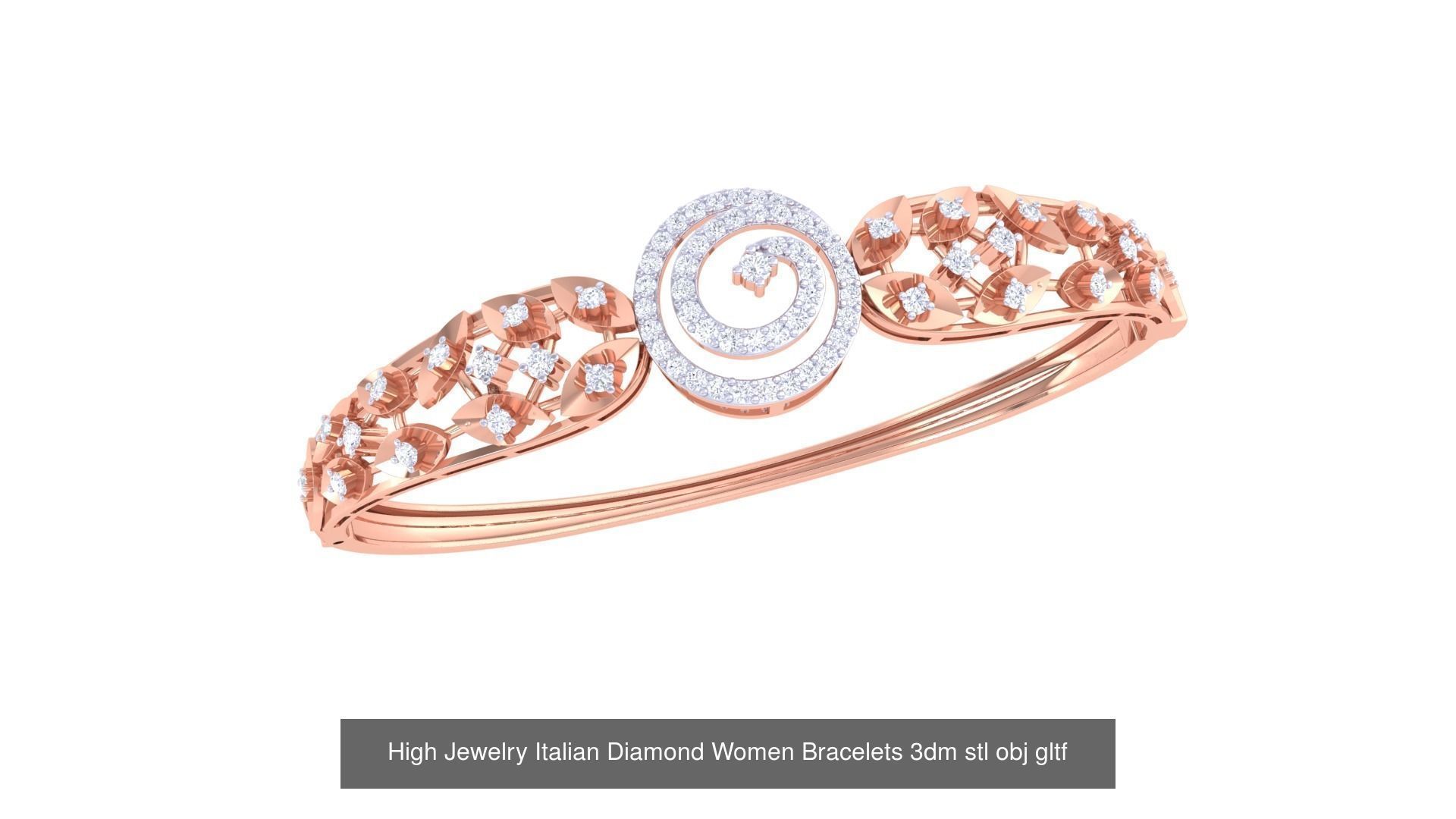 50  High Jewelry Italian Diamond Women Bracelets 3D Model Collection_55