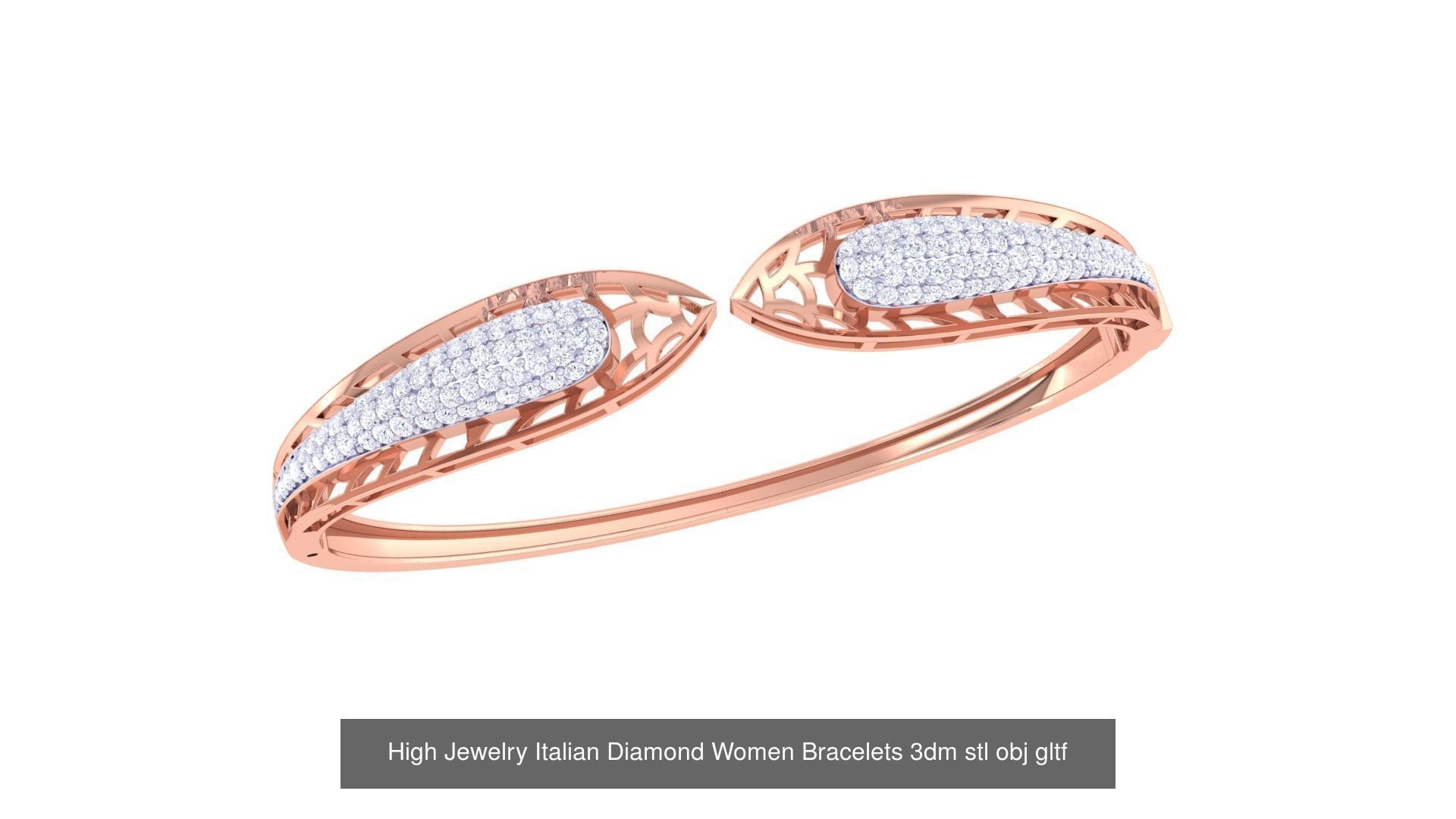 50  High Jewelry Italian Diamond Women Bracelets 3D Model Collection_30