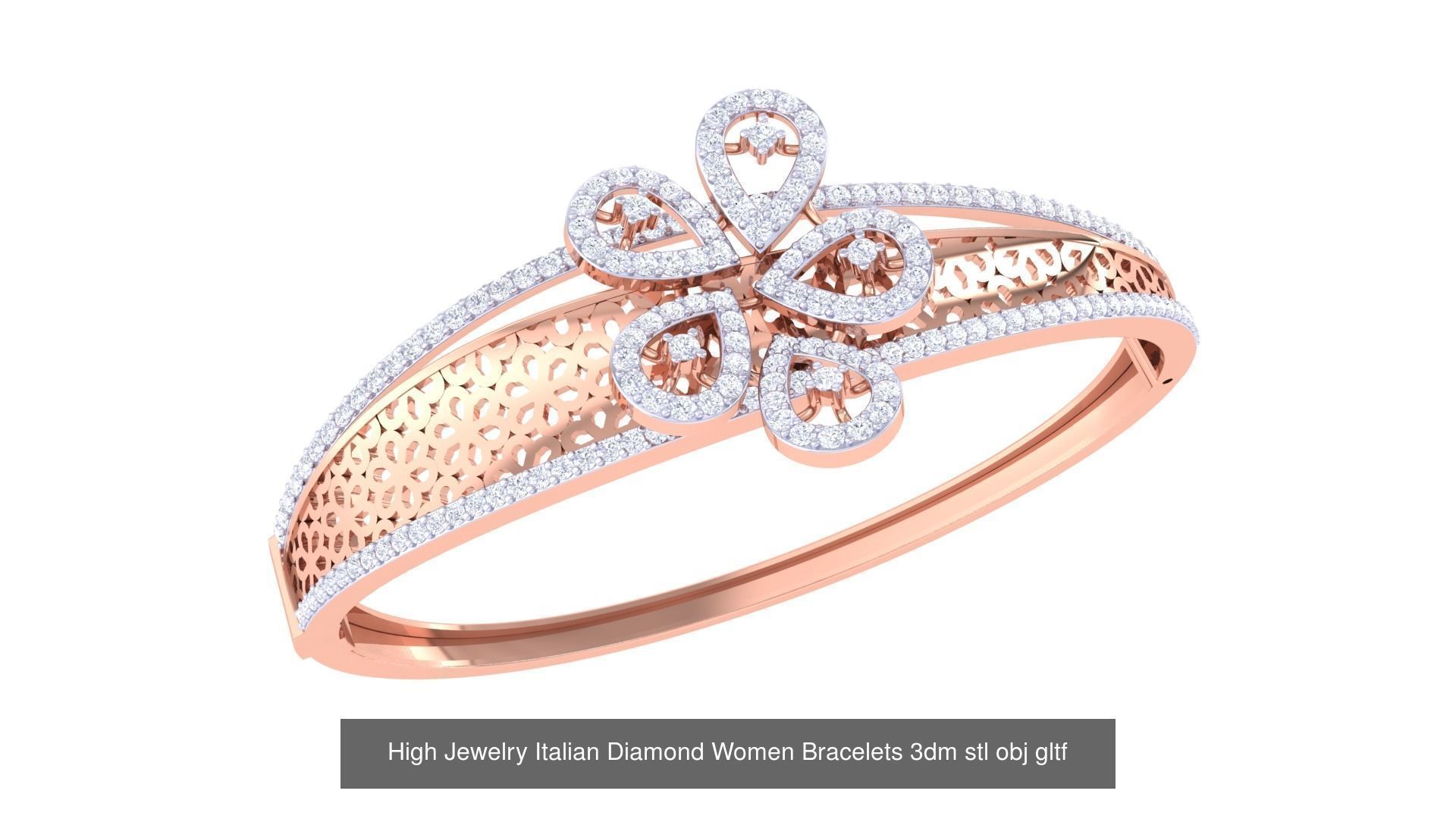 50  High Jewelry Italian Diamond Women Bracelets 3D Model Collection_45